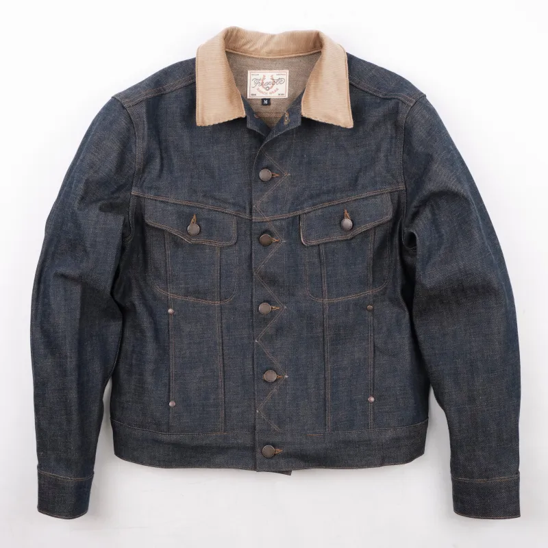 High Low 13 Ounce Natural Indigo Jacket sold by Freenote Cloth