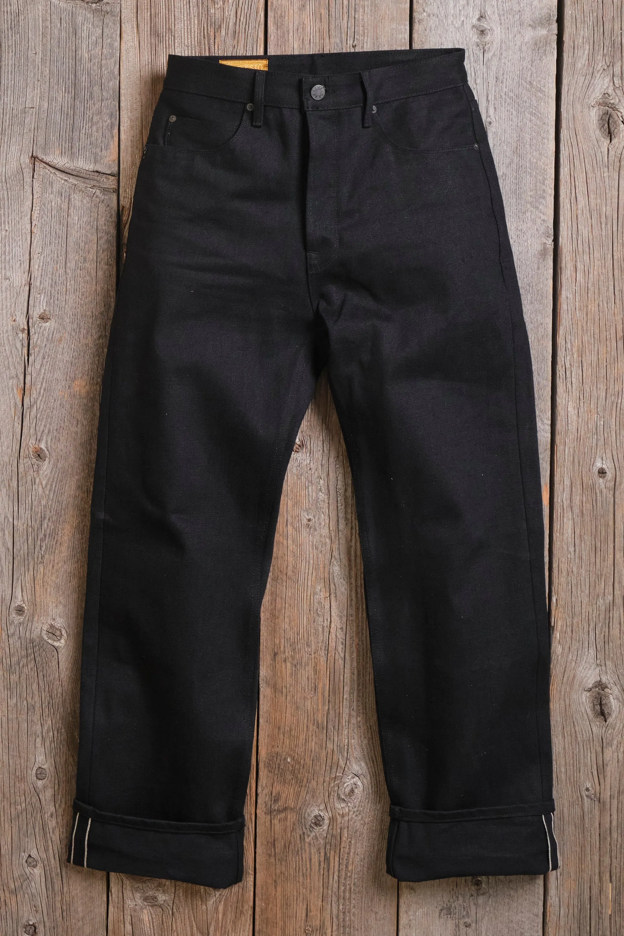 Modesto 17 Ounce Black Denim sold by Freenote Cloth
