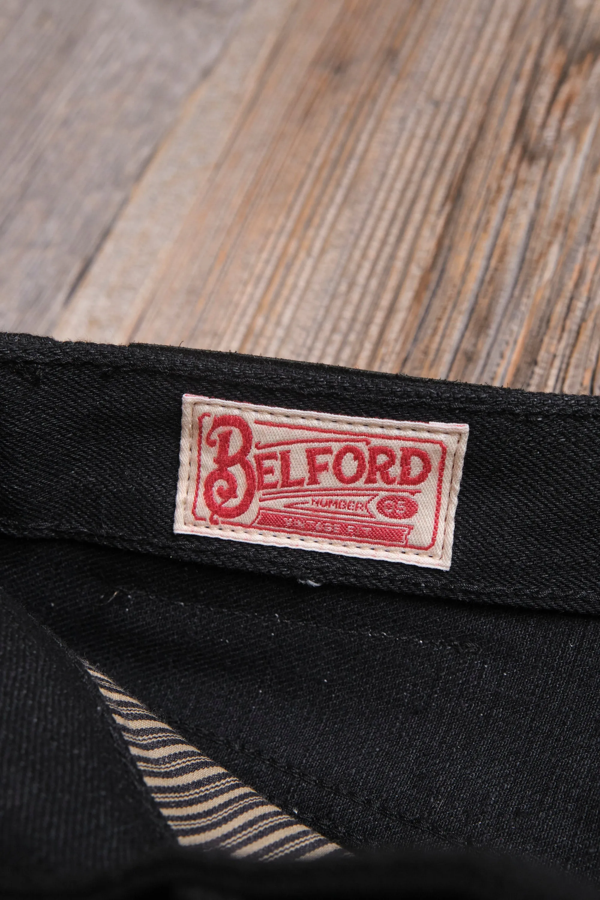 Belford Straight 17 Ounce Black Denim sold by Freenote Cloth product image thumbnail 5