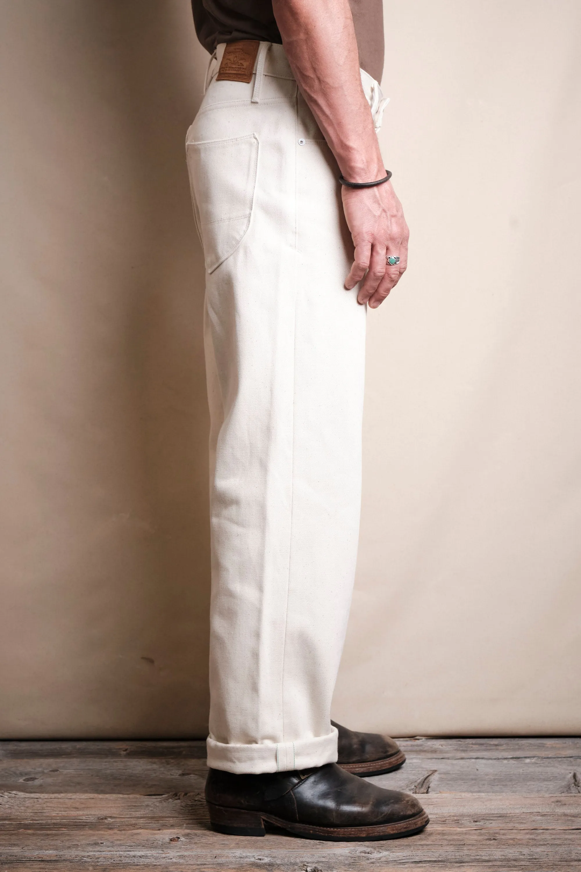 Modesto 14 Ounce Ecru Denim sold by Freenote Cloth product image thumbnail 3