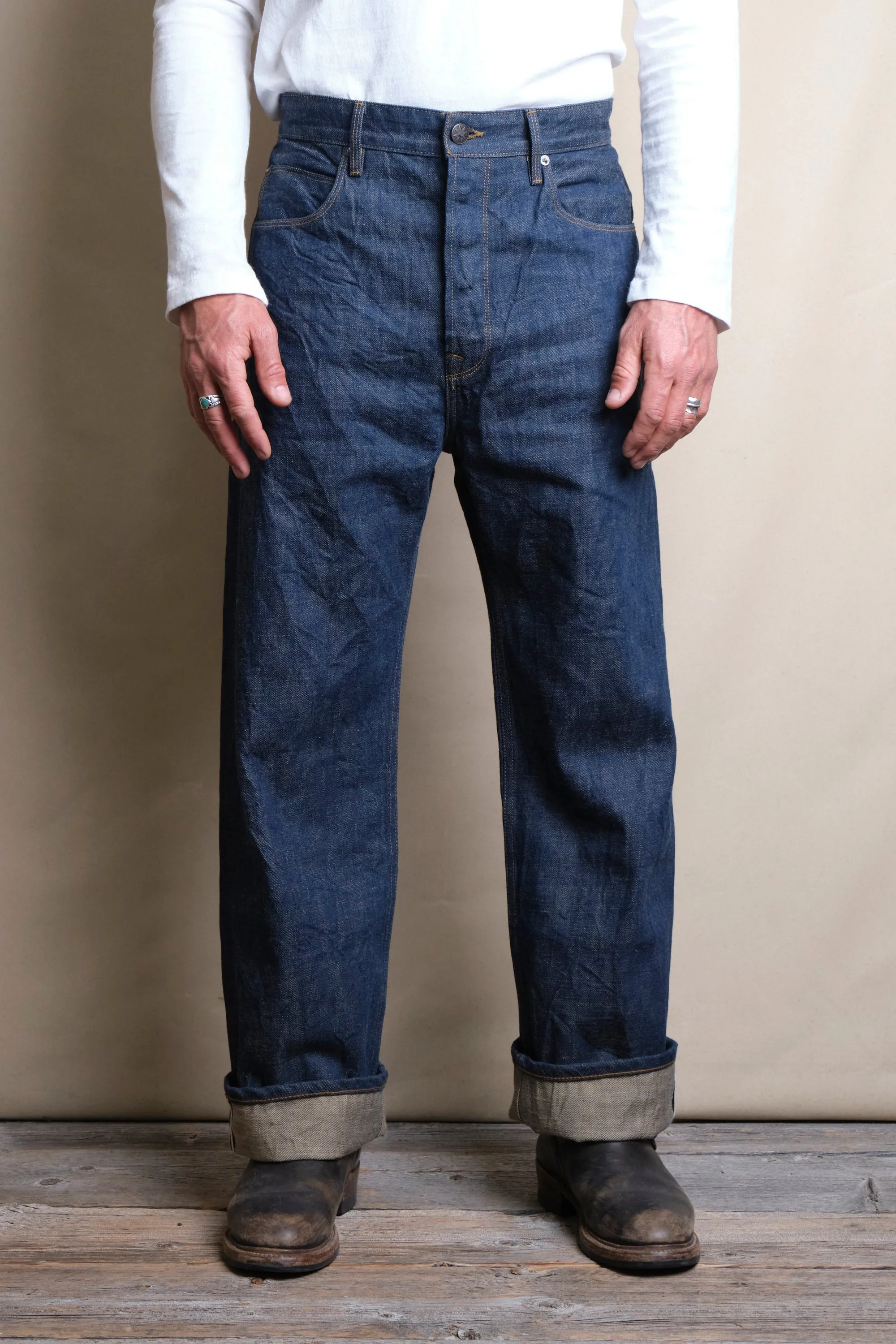 Modesto 13 Ounce Natural Rinsed Denim sold by Freenote Cloth