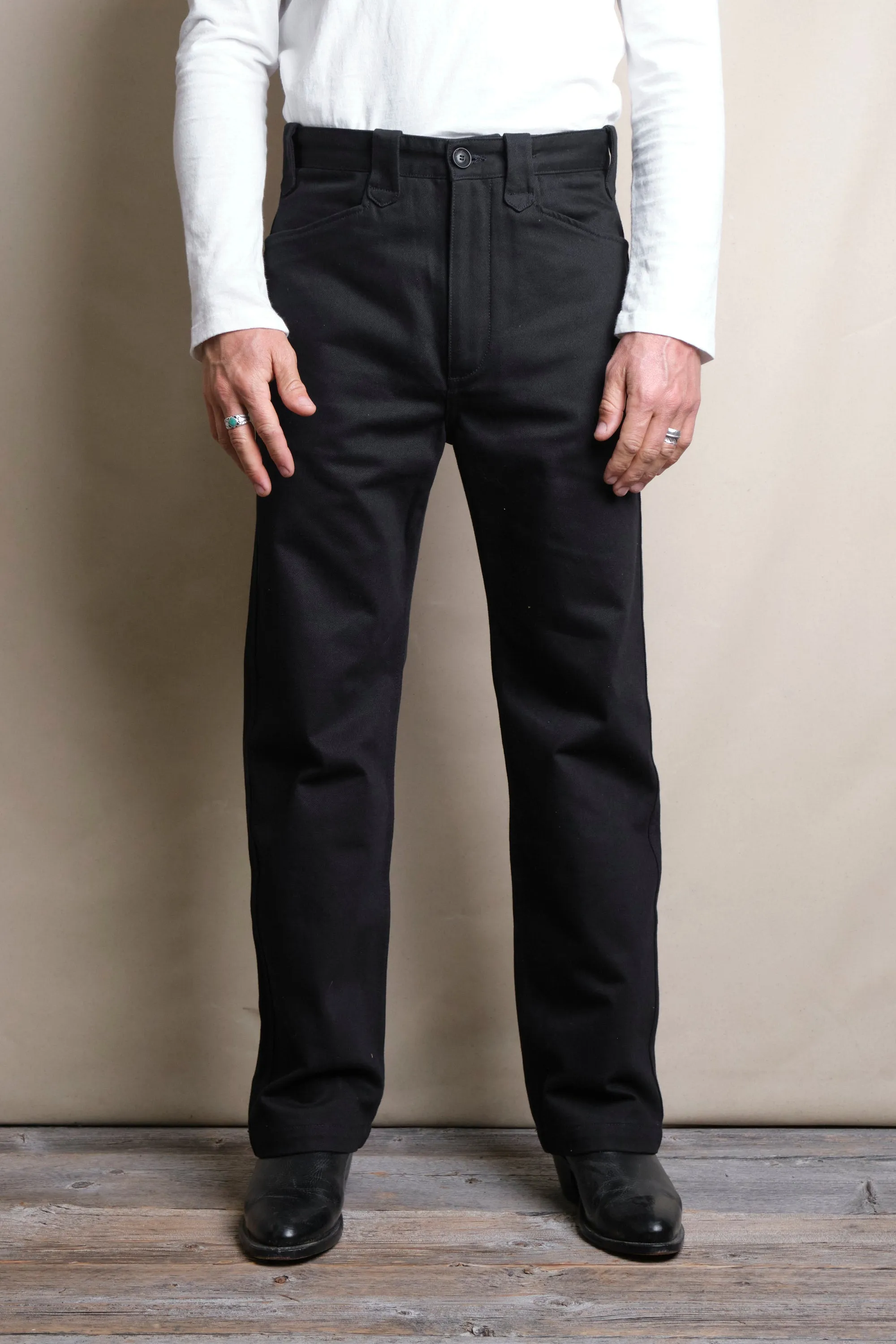 Duster Pant Black sold by Freenote Cloth
