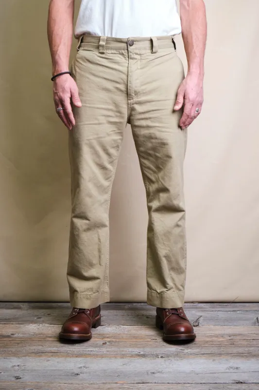 Shifter Pant 9 Ounce Khaki Twill made by Freenote Cloth