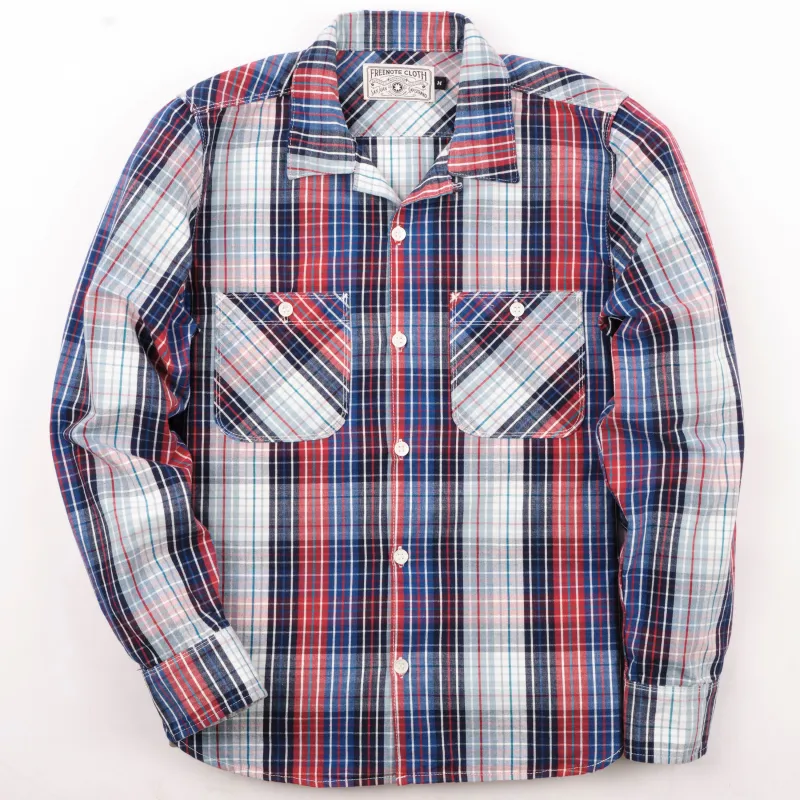 Dayton LS Bonneville Blue Plaid sold by Freenote Cloth