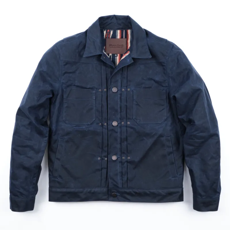 Riders Jacket Waxed Canvas Navy sold by Freenote Cloth