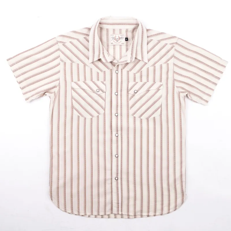 Calico S/S Brown Stripe sold by Freenote Cloth