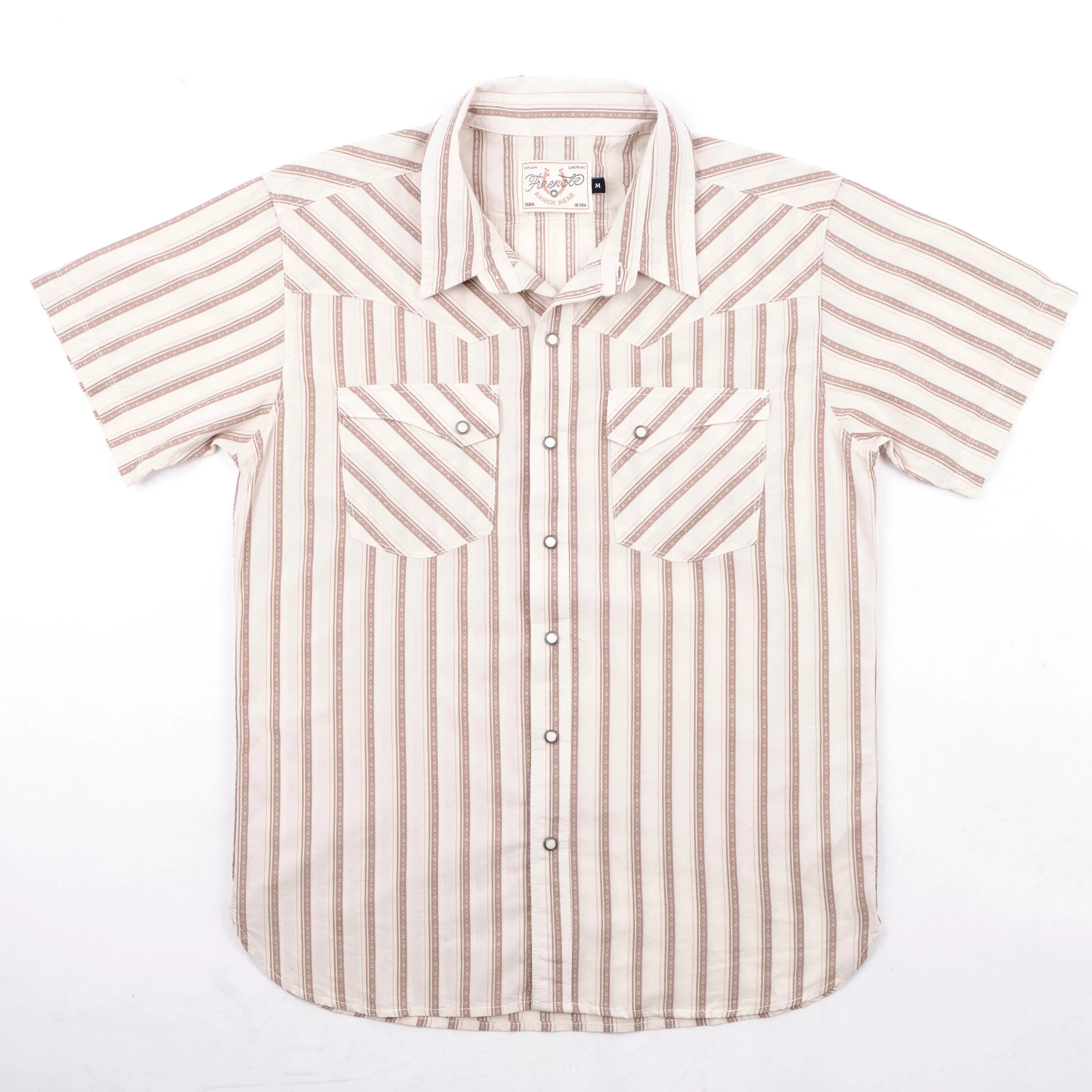 Calico S/S Brown Stripe sold by Freenote Cloth