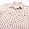 Calico S/S Brown Stripe sold by Freenote Cloth