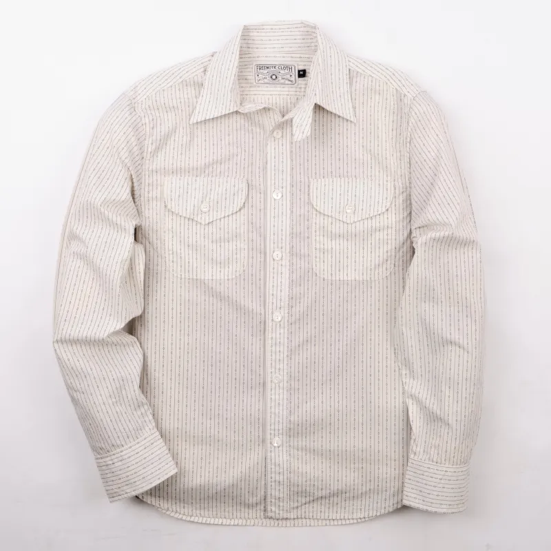 Wells White Stripe sold by Freenote Cloth