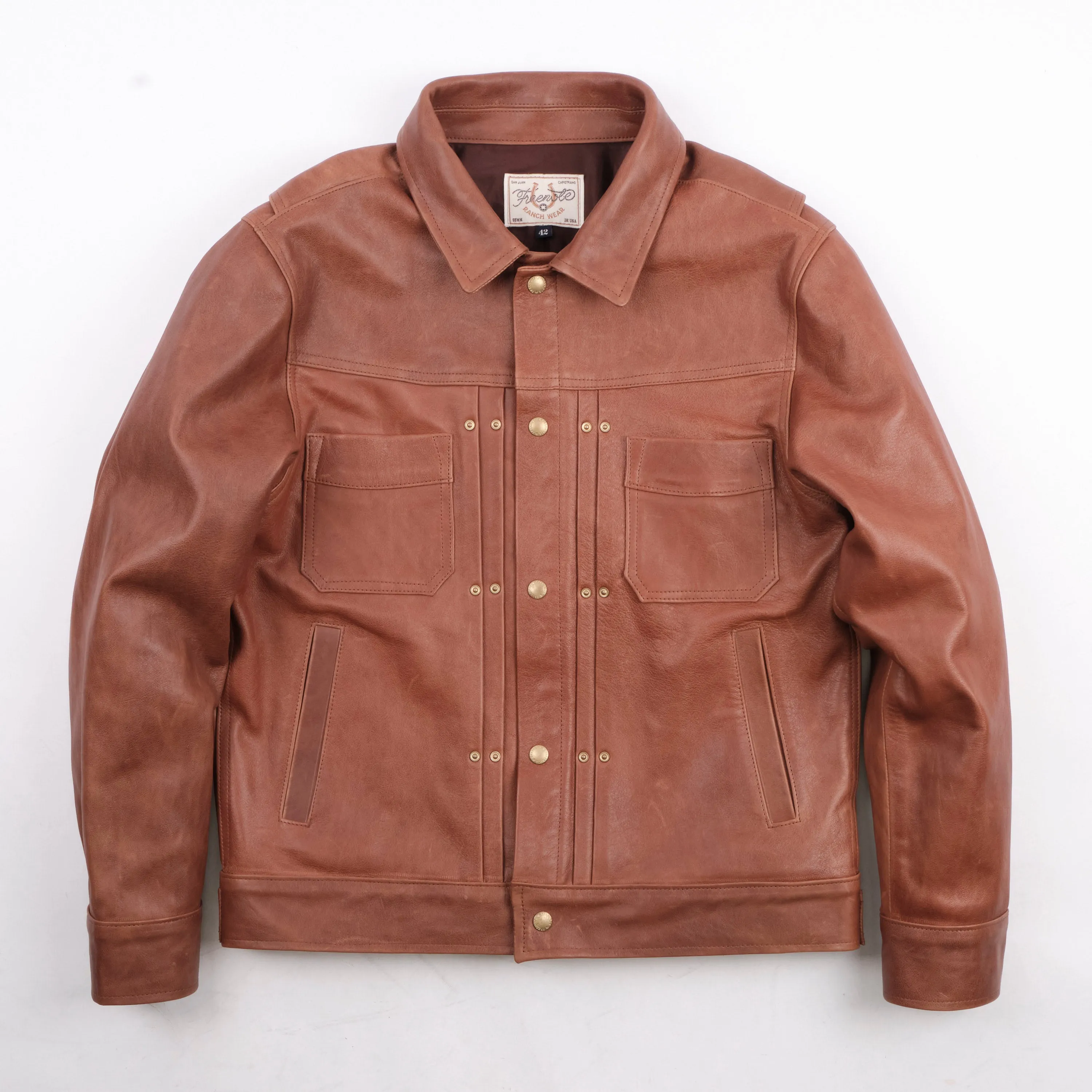 Riders Jacket Tobacco Horsehide sold by Freenote Cloth