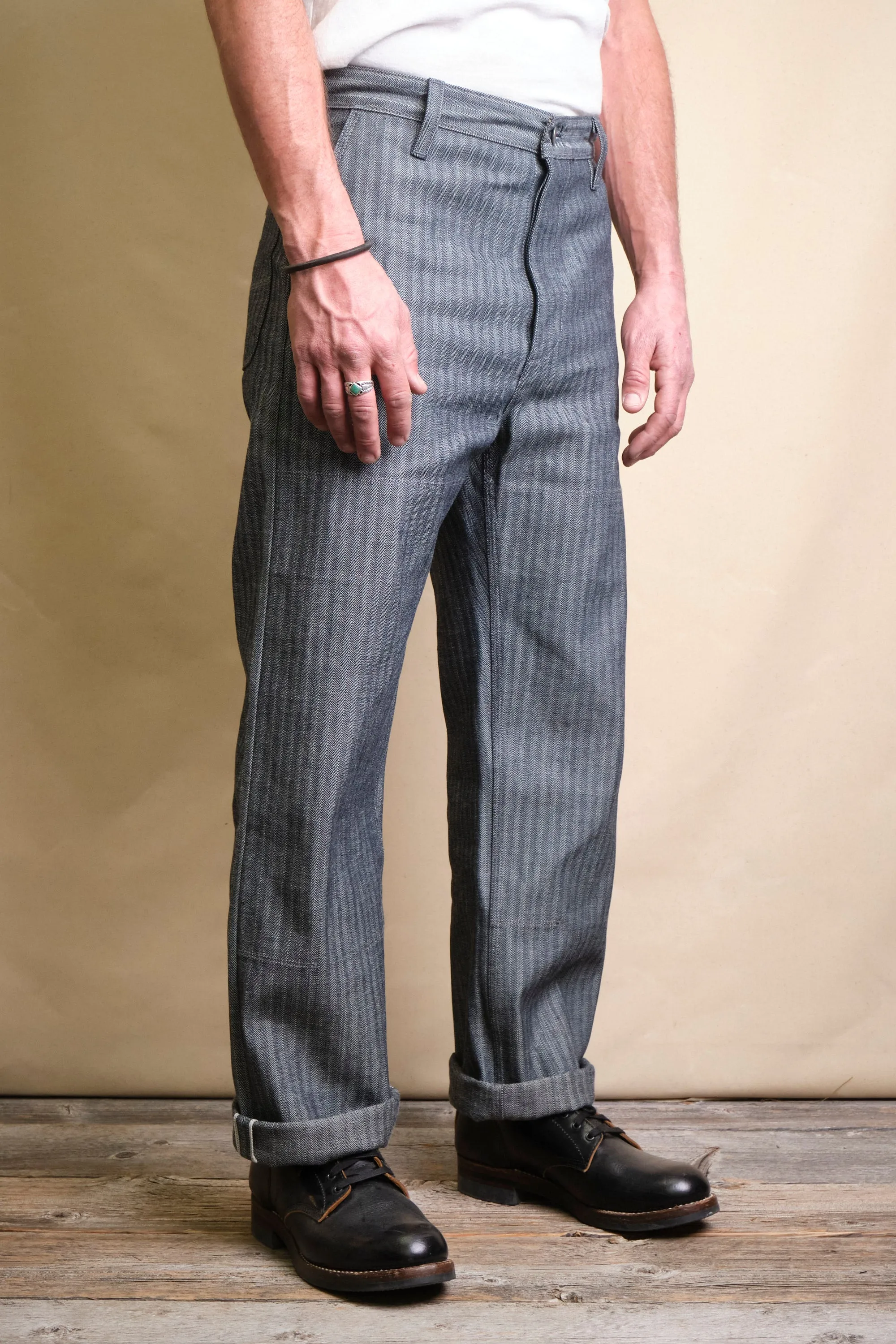 Ortega Pant 13 Ounce Grey Herringbone sold by Freenote Cloth product image thumbnail 3