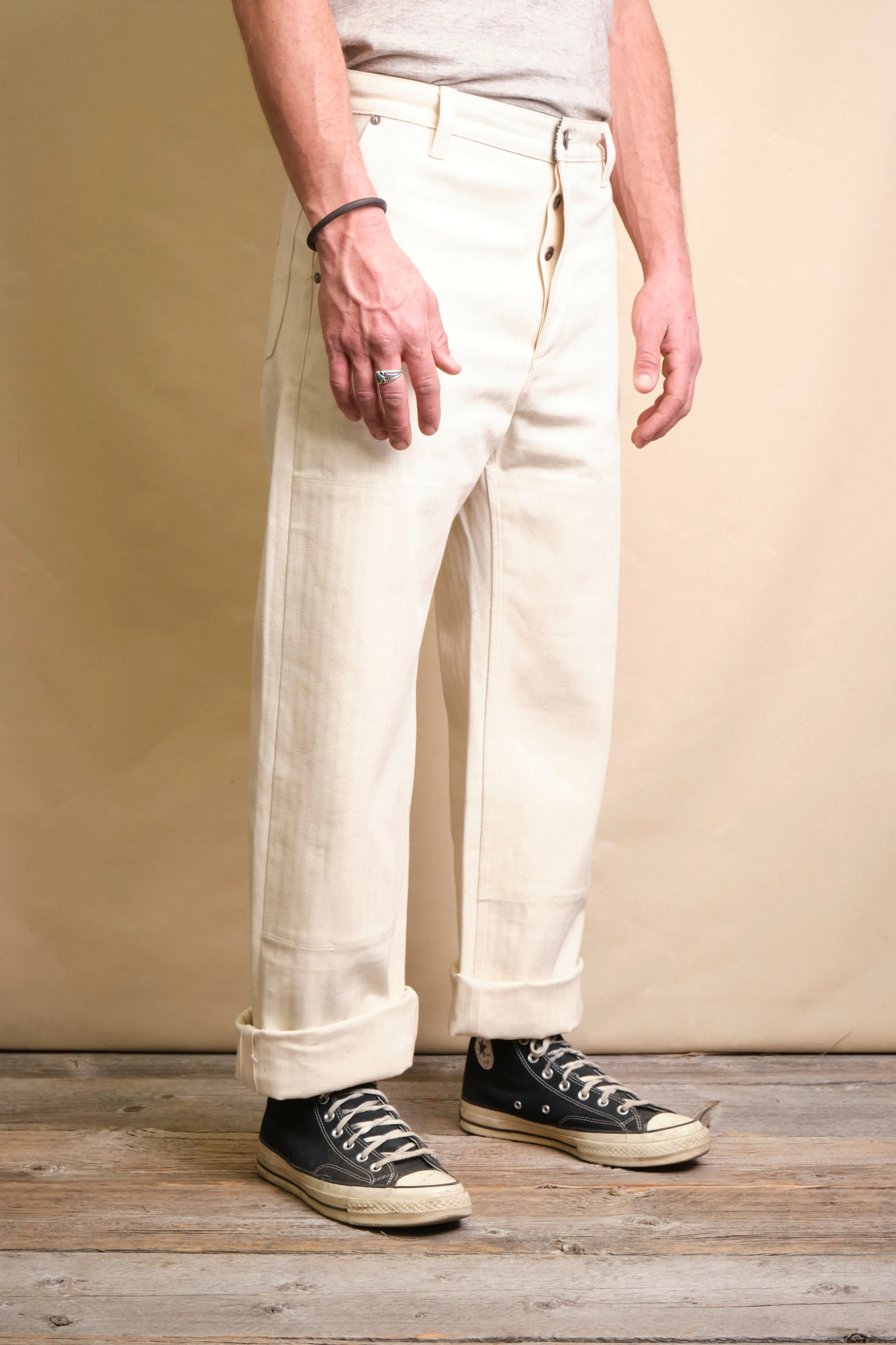 Ortega Pant 13 Ounce Natural Herringbone sold by Freenote Cloth product image thumbnail 3