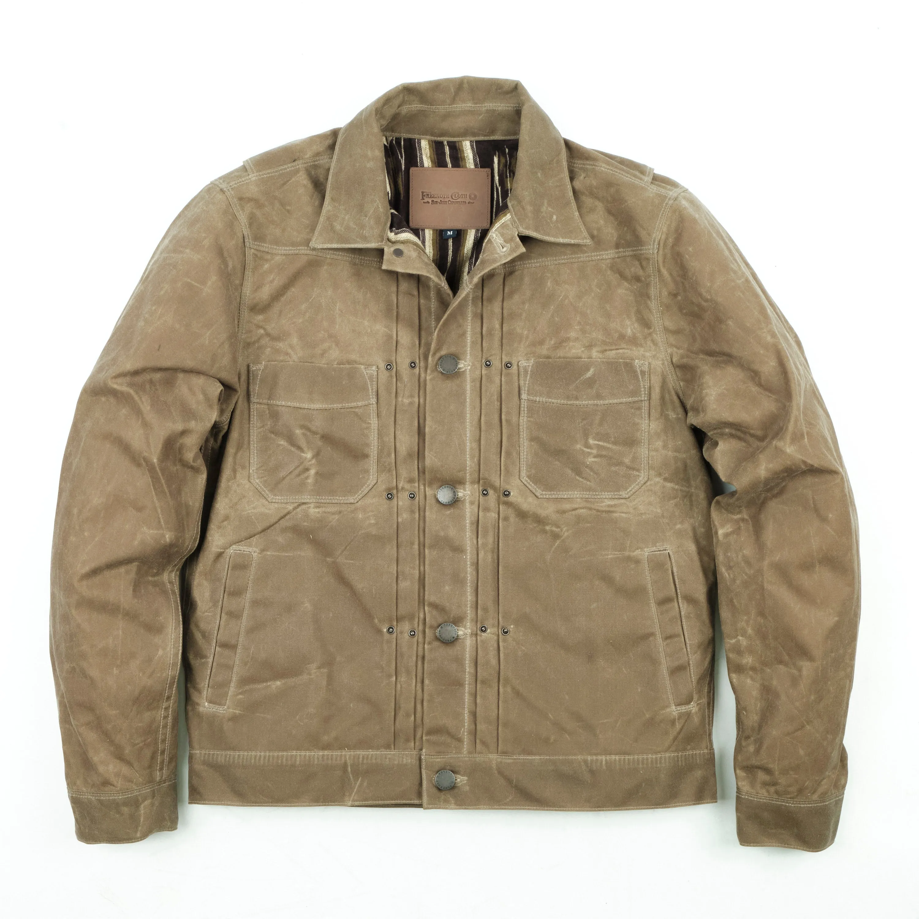 Riders Jacket Waxed Canvas Tobacco Purple Interior sold by Freenote Cloth
