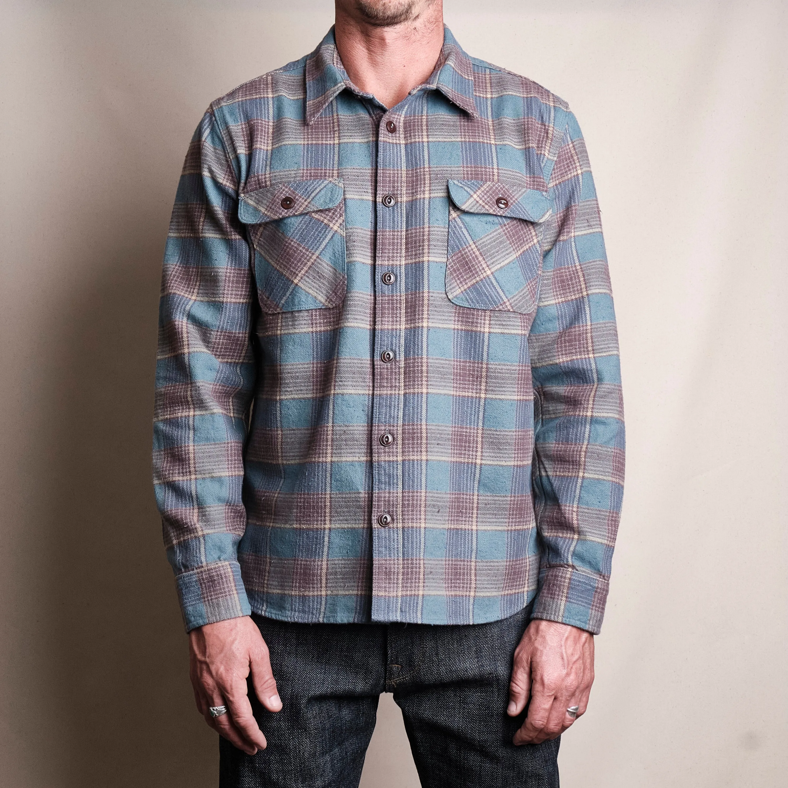 Jepson Dusty Blue Plaid sold by Freenote Cloth product image thumbnail 2