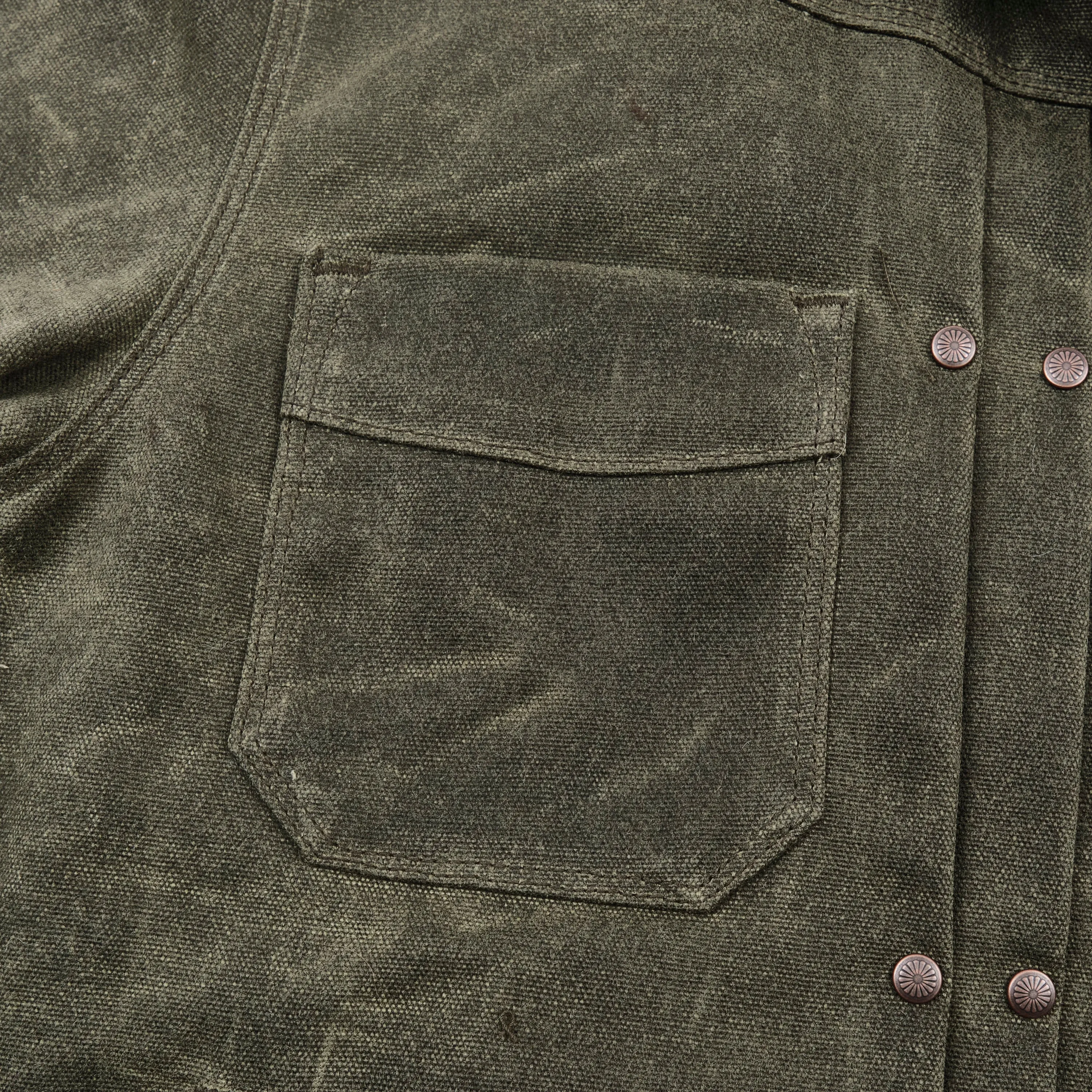 Riders Jacket Heavy Waxed Canvas Olive Alpaca sold by Freenote Cloth product image thumbnail 5