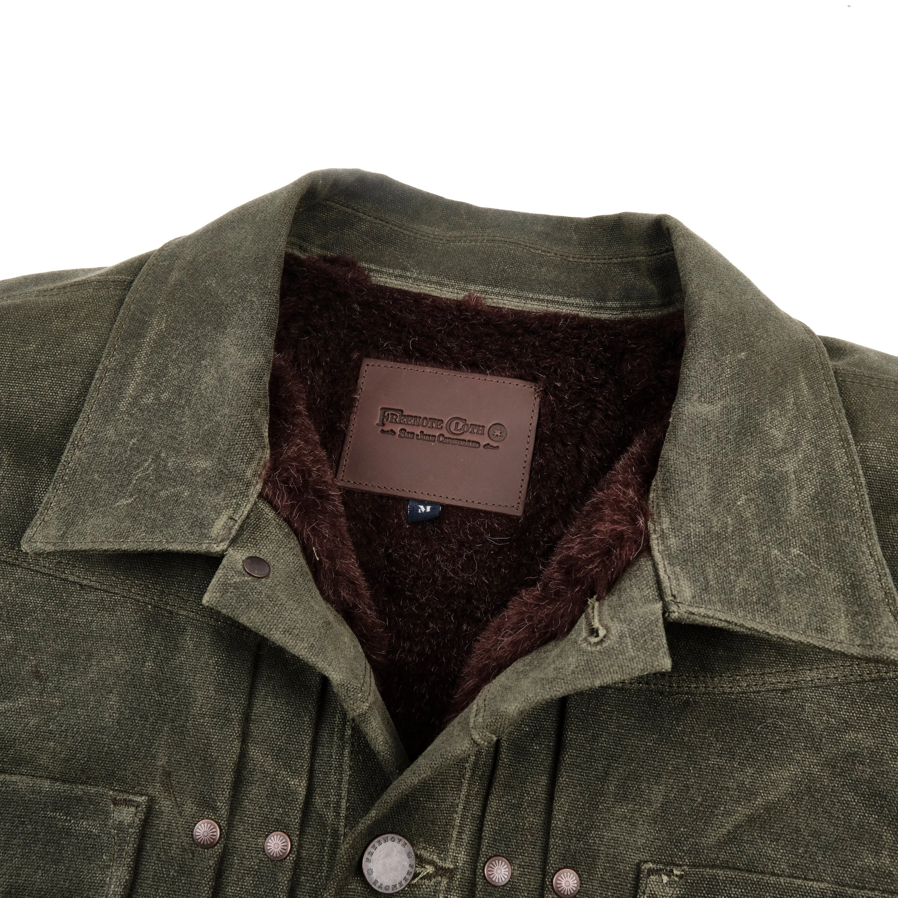 Riders Jacket Heavy Waxed Canvas Olive Alpaca sold by Freenote Cloth product image thumbnail 2