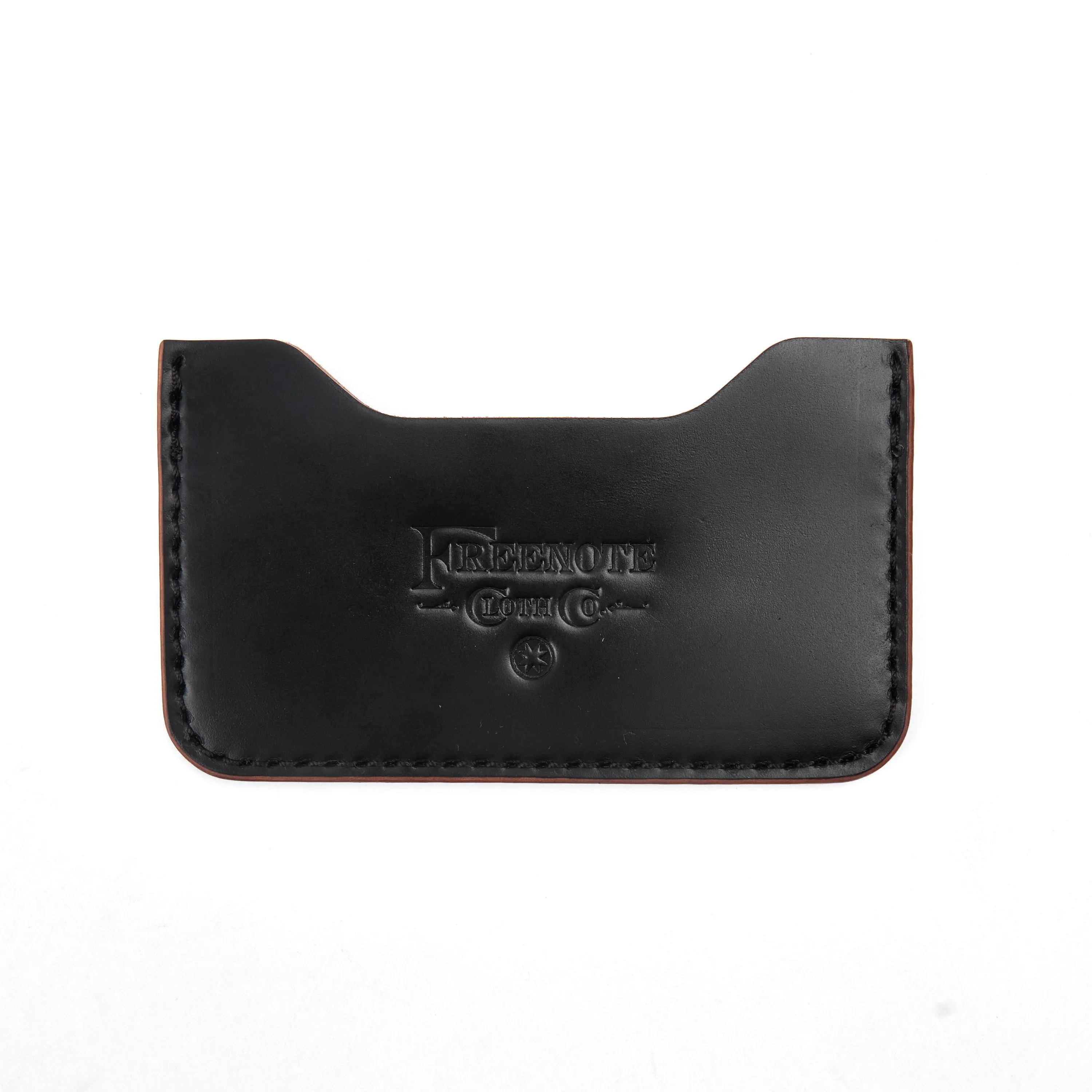 GOLDEN AGE SUPPLY CO. - MARYAM SHELL CORDOVAN NERO - MINIMALIST CARD WALLET sold by Freenote Cloth