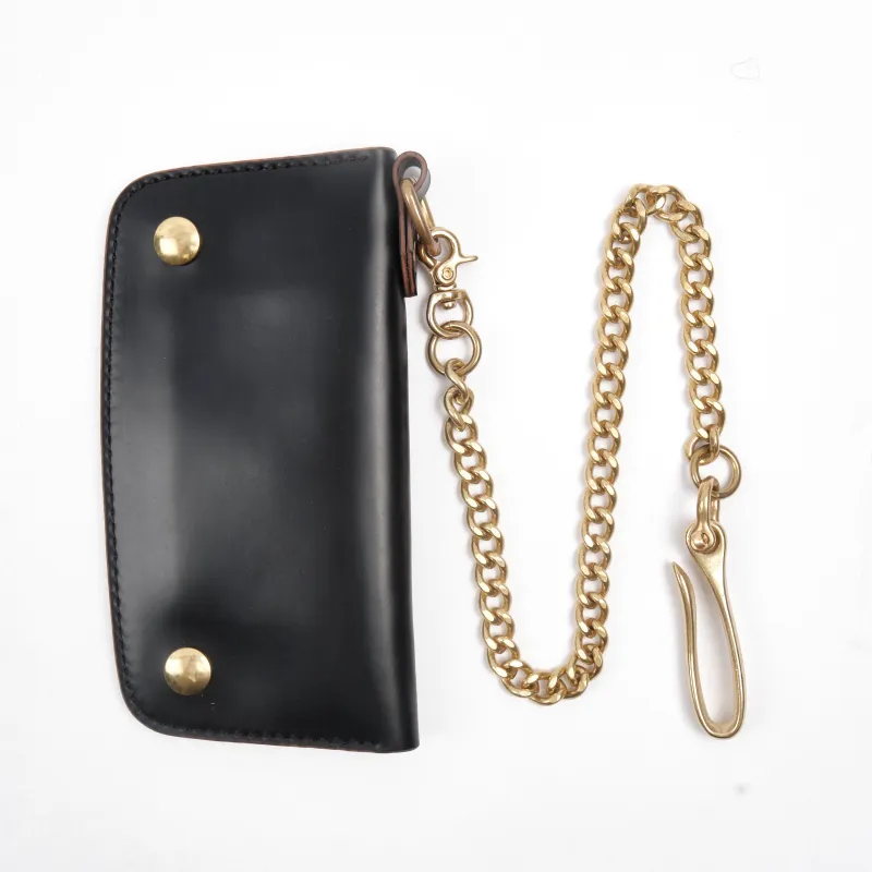 GOLDEN AGE SUPPLY CO. - MARYAM SHELL CORDOVAN NERO - TRUCKER WALLET sold by Freenote Cloth