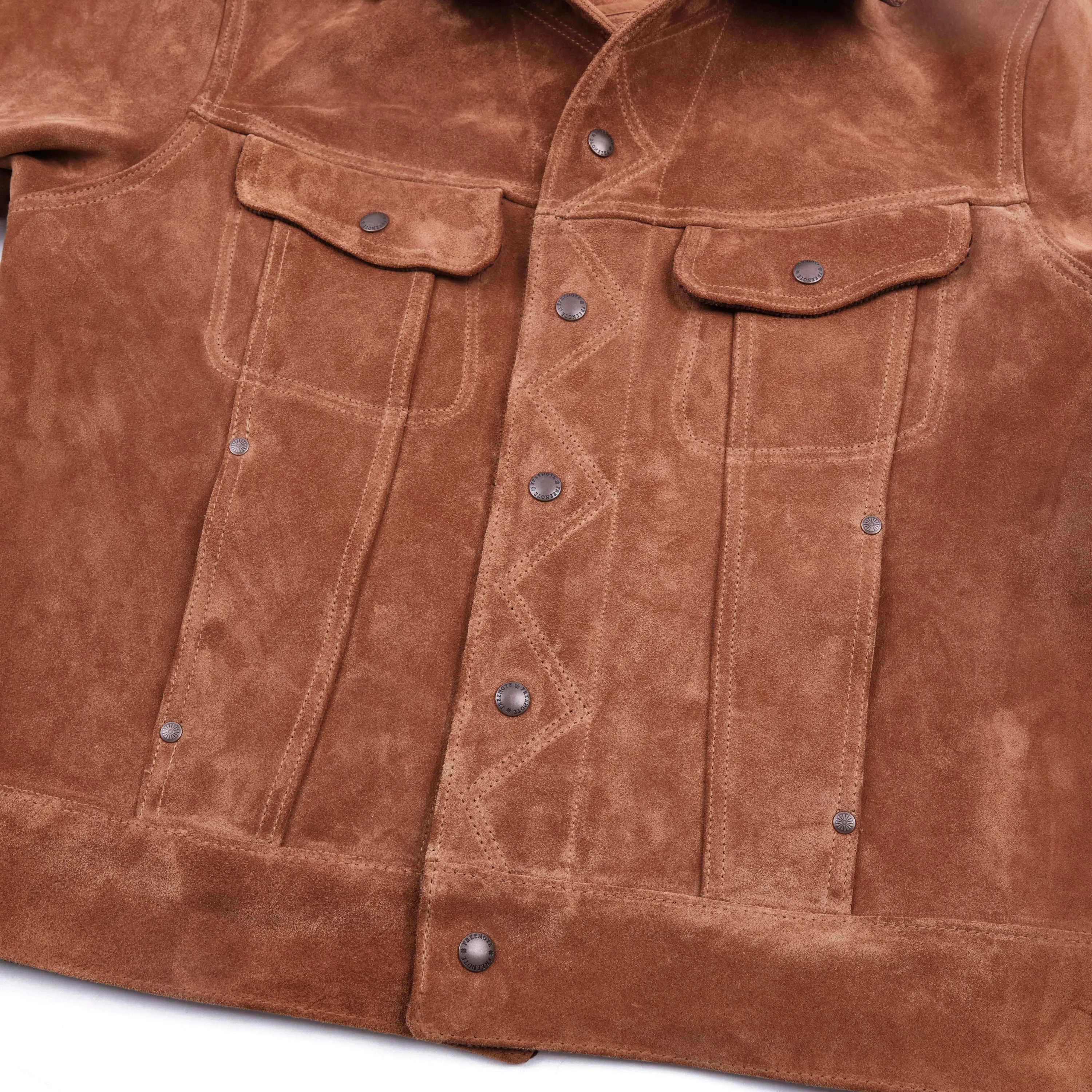 High Low 1.4mm Tobacco Suede Jacket sold by Freenote Cloth product image thumbnail 3