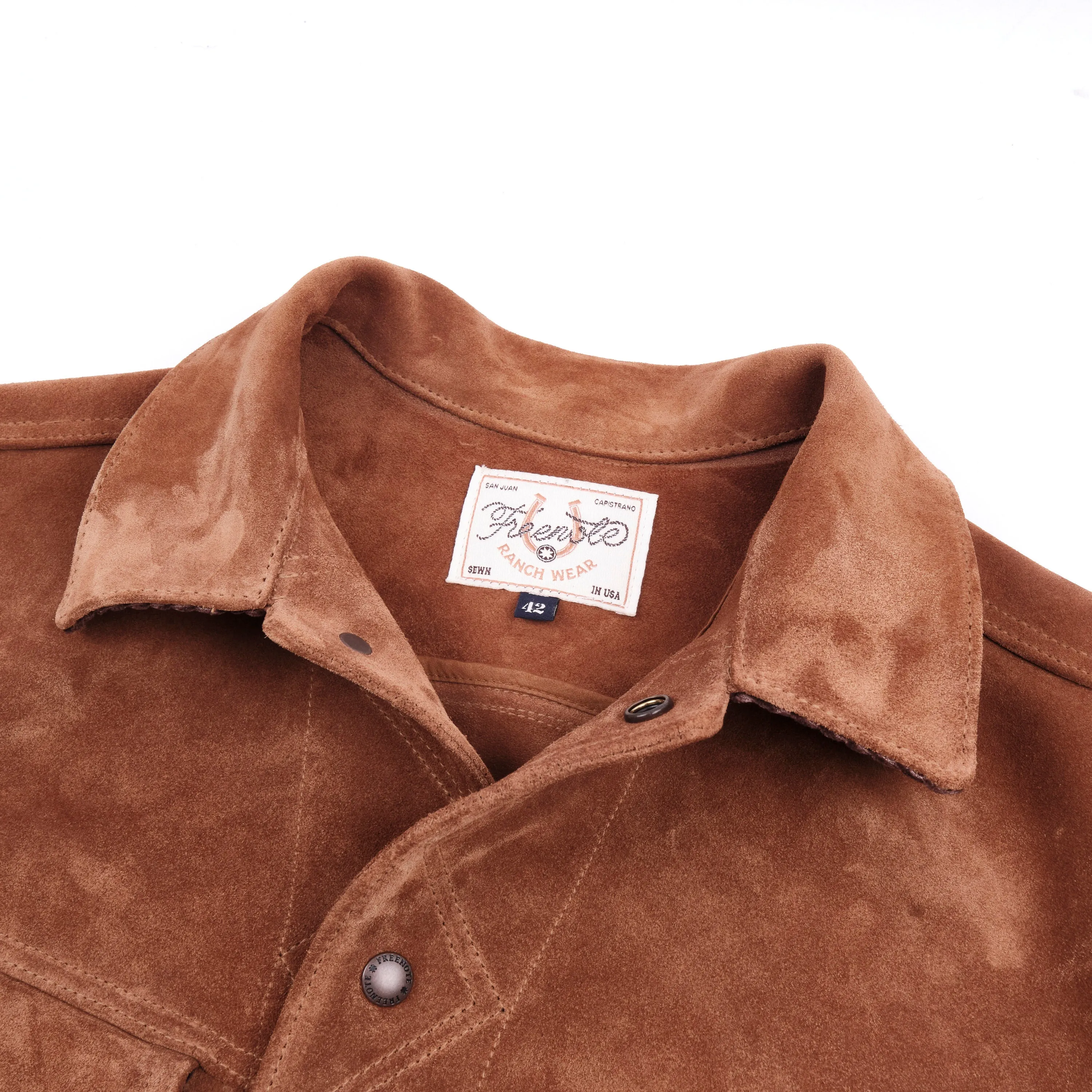 High Low 1.4mm Tobacco Suede Jacket sold by Freenote Cloth product image thumbnail 2