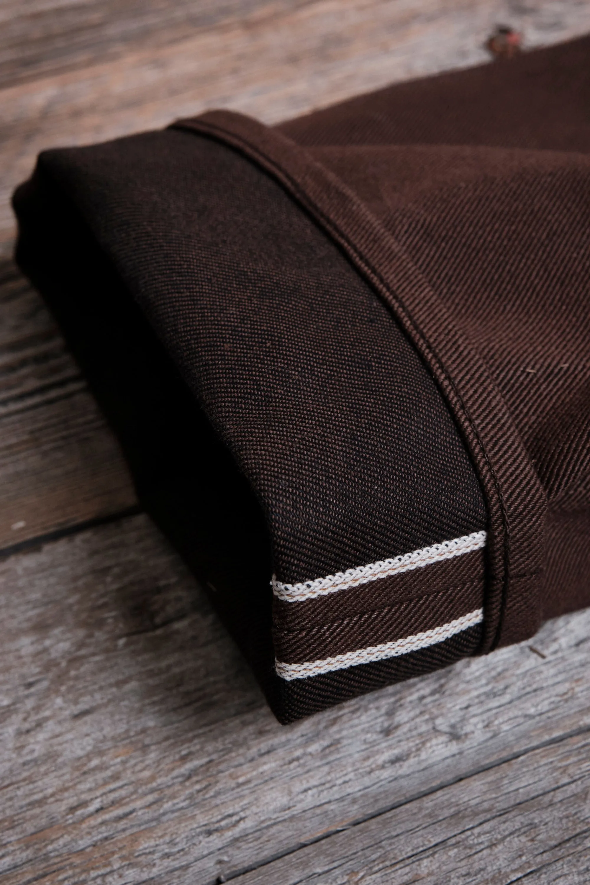 Belford Straight 15 ounce Dark Brown Denim sold by Freenote Cloth product image thumbnail 2