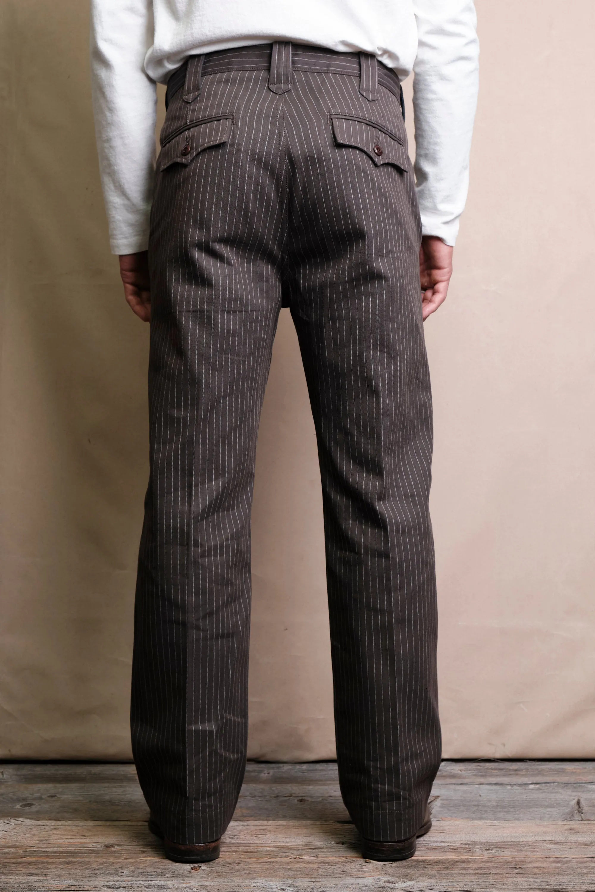 Duster Pant Brown Stripe sold by Freenote Cloth product image thumbnail 4