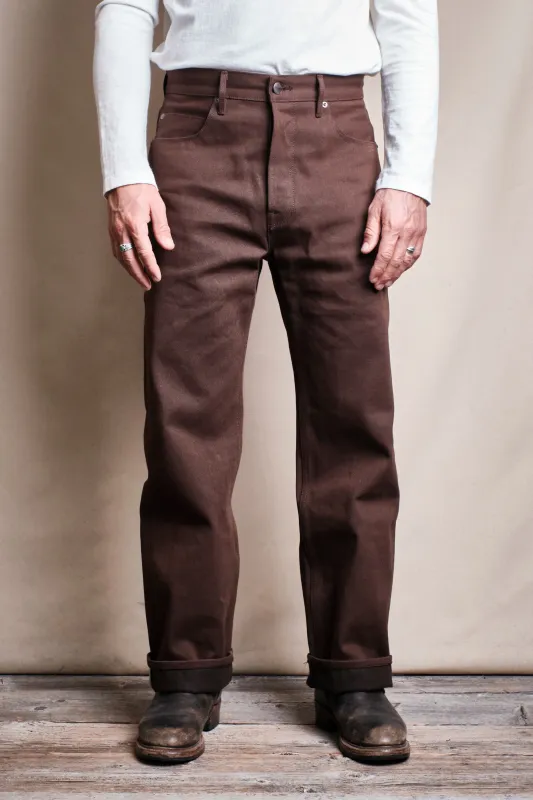 Modesto 15 Ounce Dark Brown Denim sold by Freenote Cloth