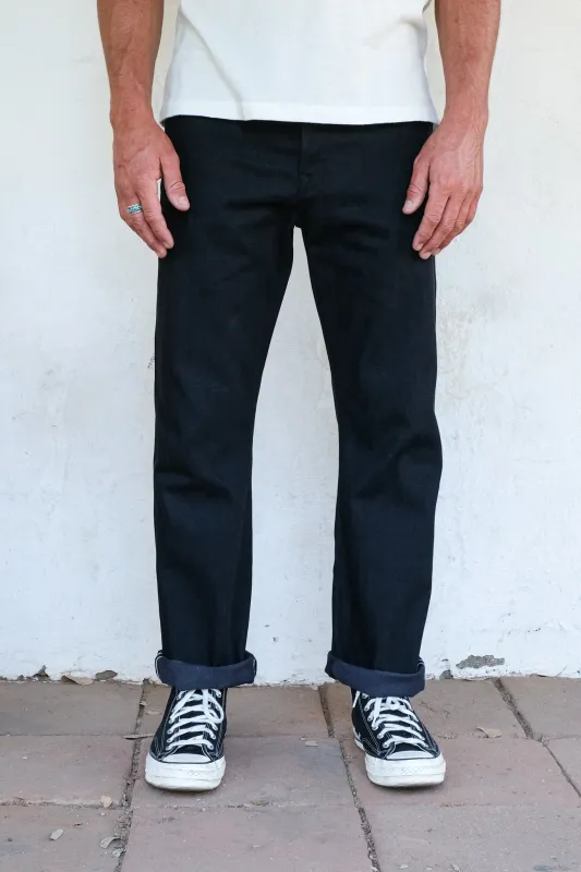 Belford Straight <span>14.25 Ounce Black Grey Denim</span> sold by Freenote Cloth