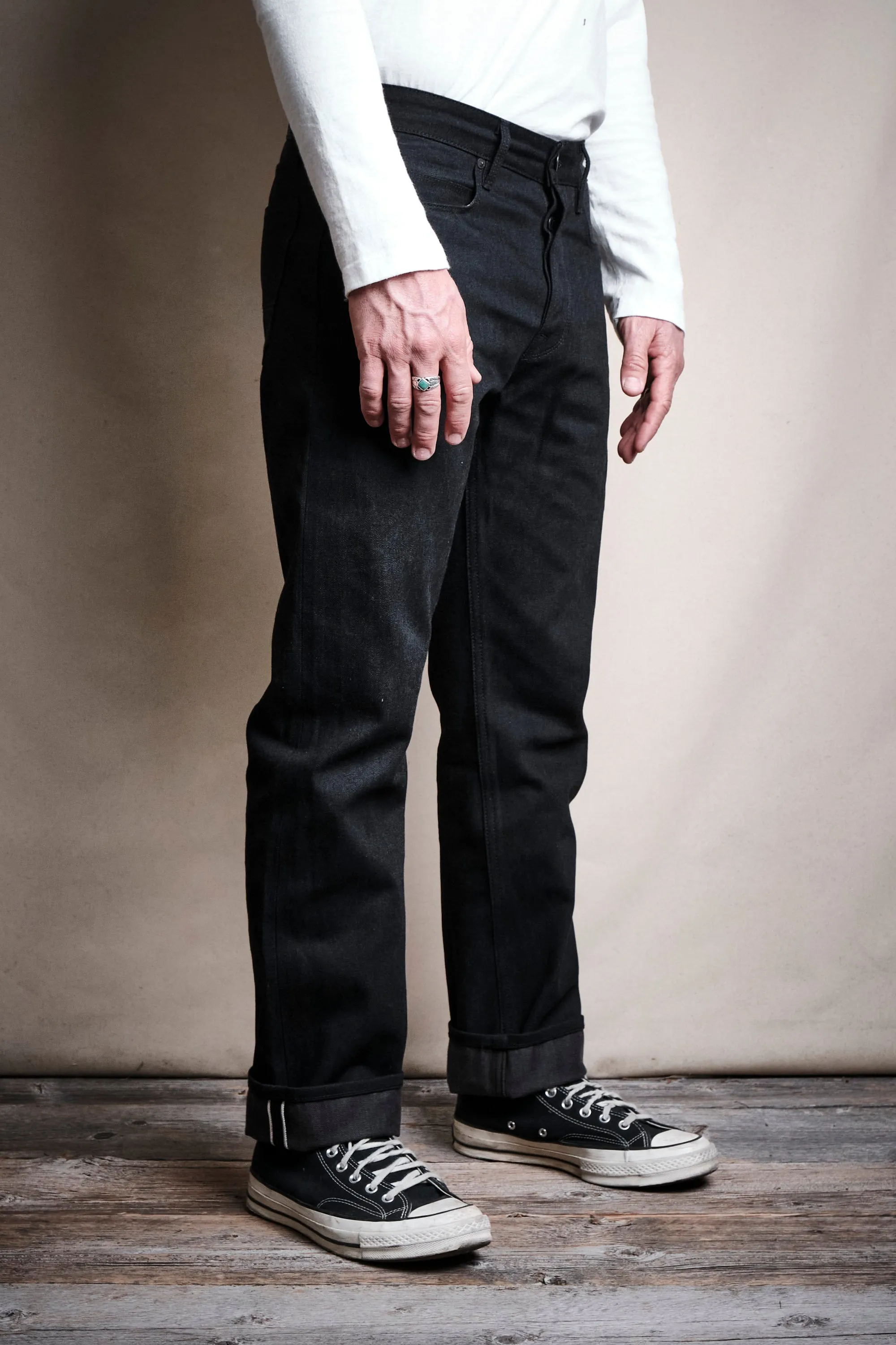 Trabuco Classic Straight 14.25 Ounce Black Grey Denim sold by Freenote Cloth product image thumbnail 3