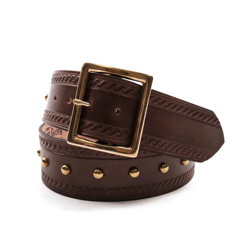 Codina Leather - Serpentine Spotted Garrison Belt Brown sold by Freenote Cloth