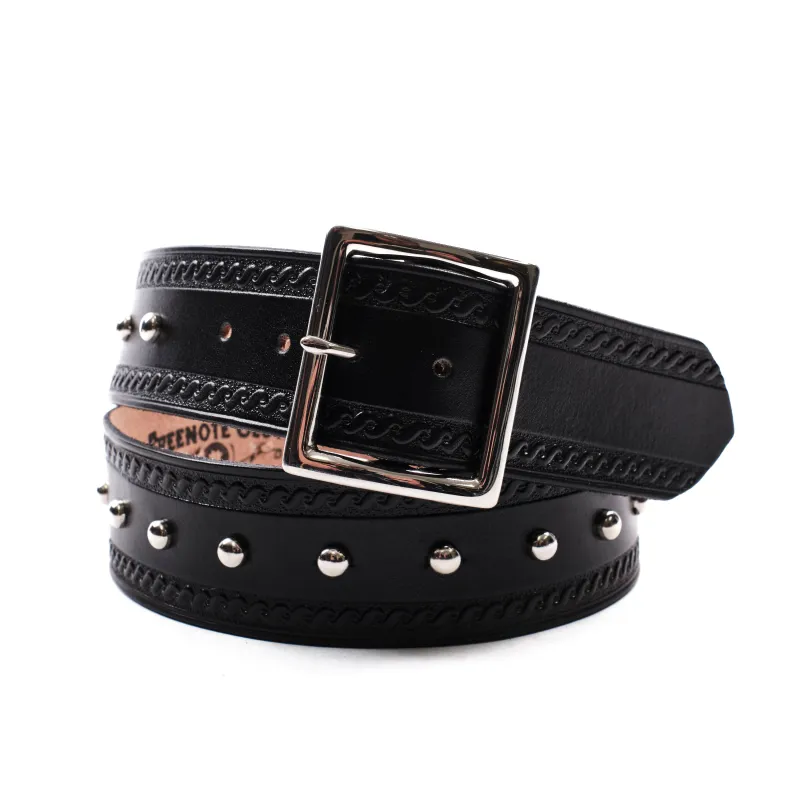 Codina Leather - Serpentine Spotted Garrison Belt Black sold by Freenote Cloth