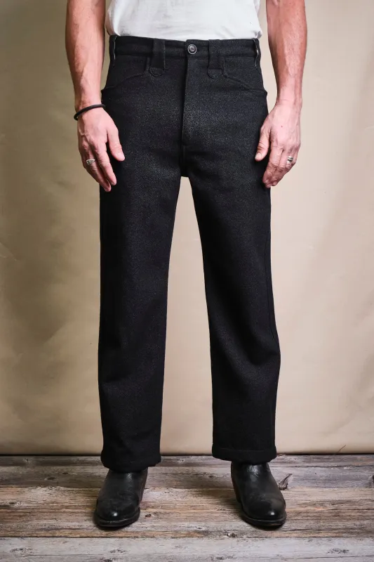 Duster Pant Black Wool sold by Freenote Cloth