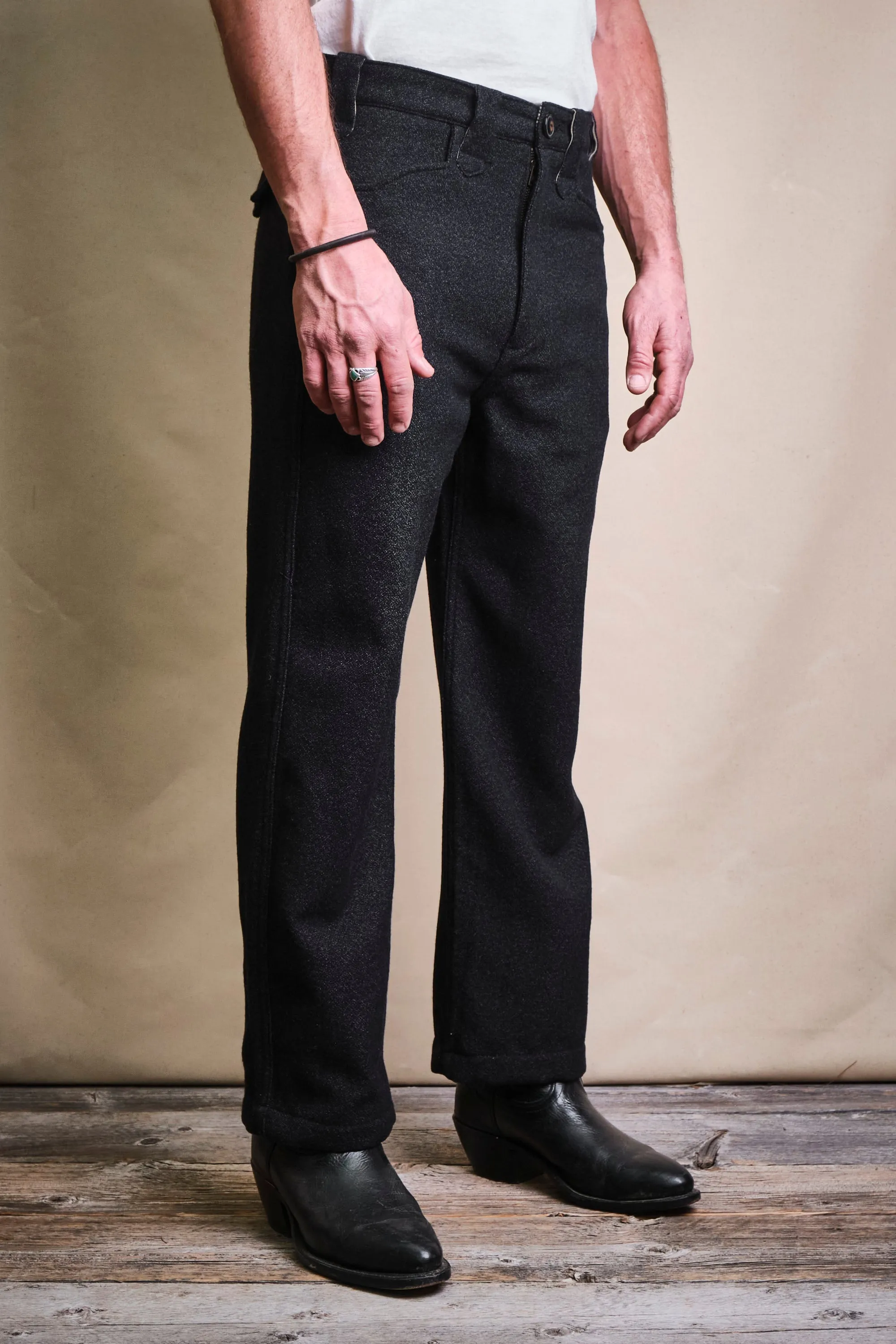 Duster Pant Black Wool sold by Freenote Cloth product image thumbnail 2
