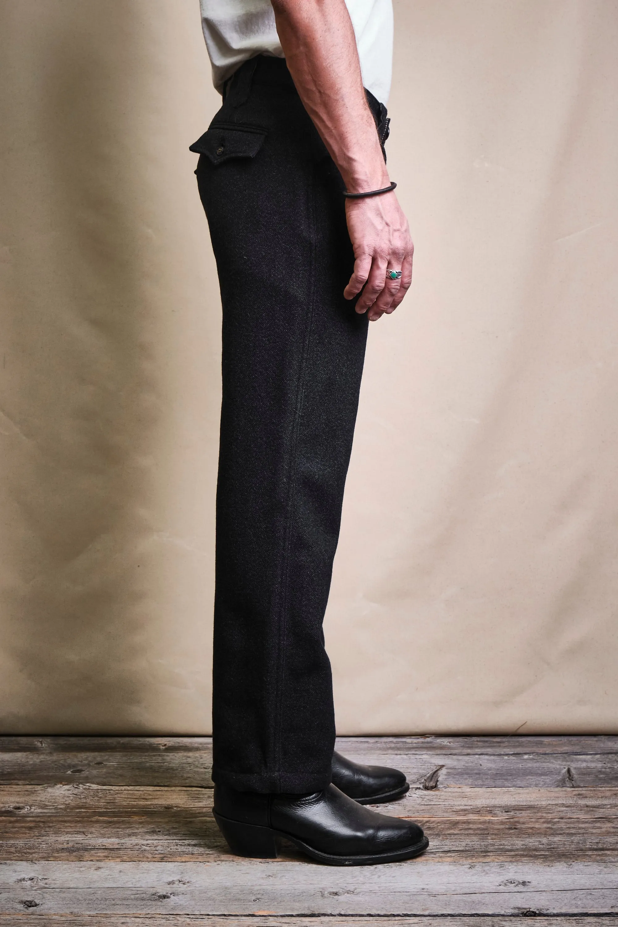 Duster Pant Black Wool sold by Freenote Cloth product image thumbnail 3