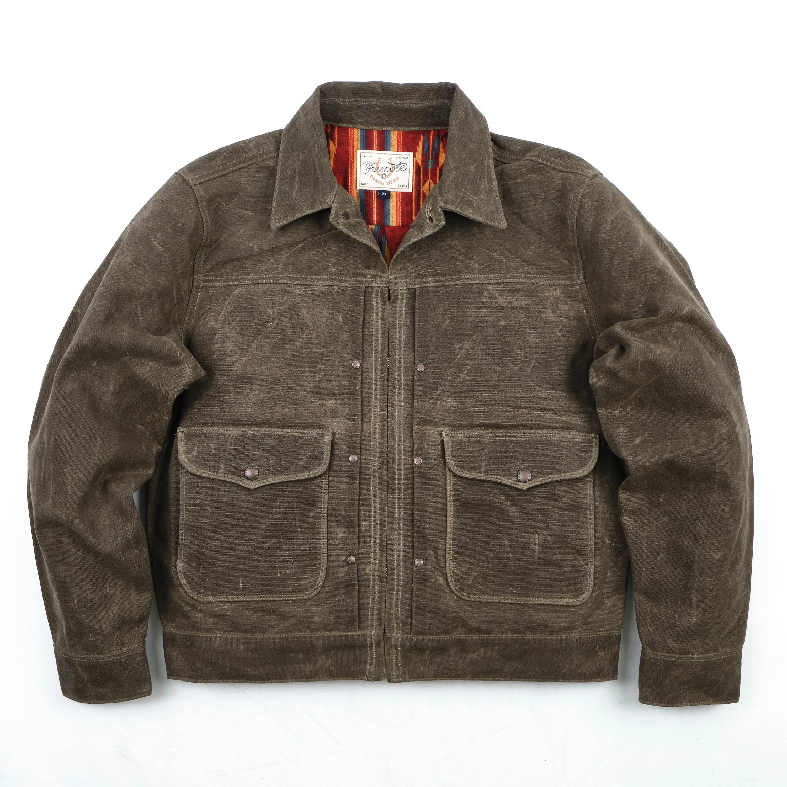 Faro Tobacco Heavy Waxed Canvas Red Southwest sold by Freenote Cloth