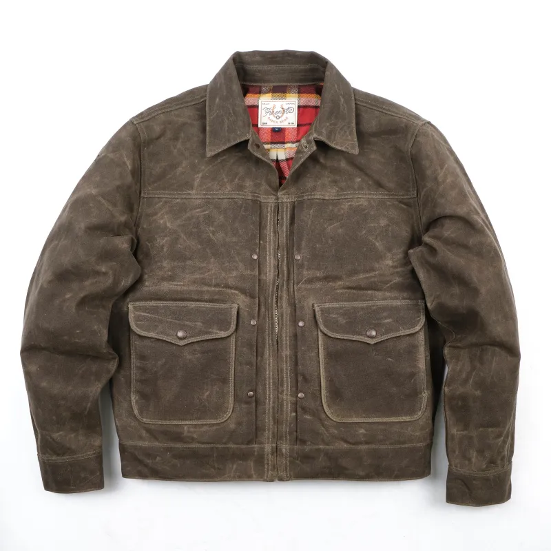 Faro Tobacco Heavy Waxed Canvas Red Plaid sold by Freenote Cloth