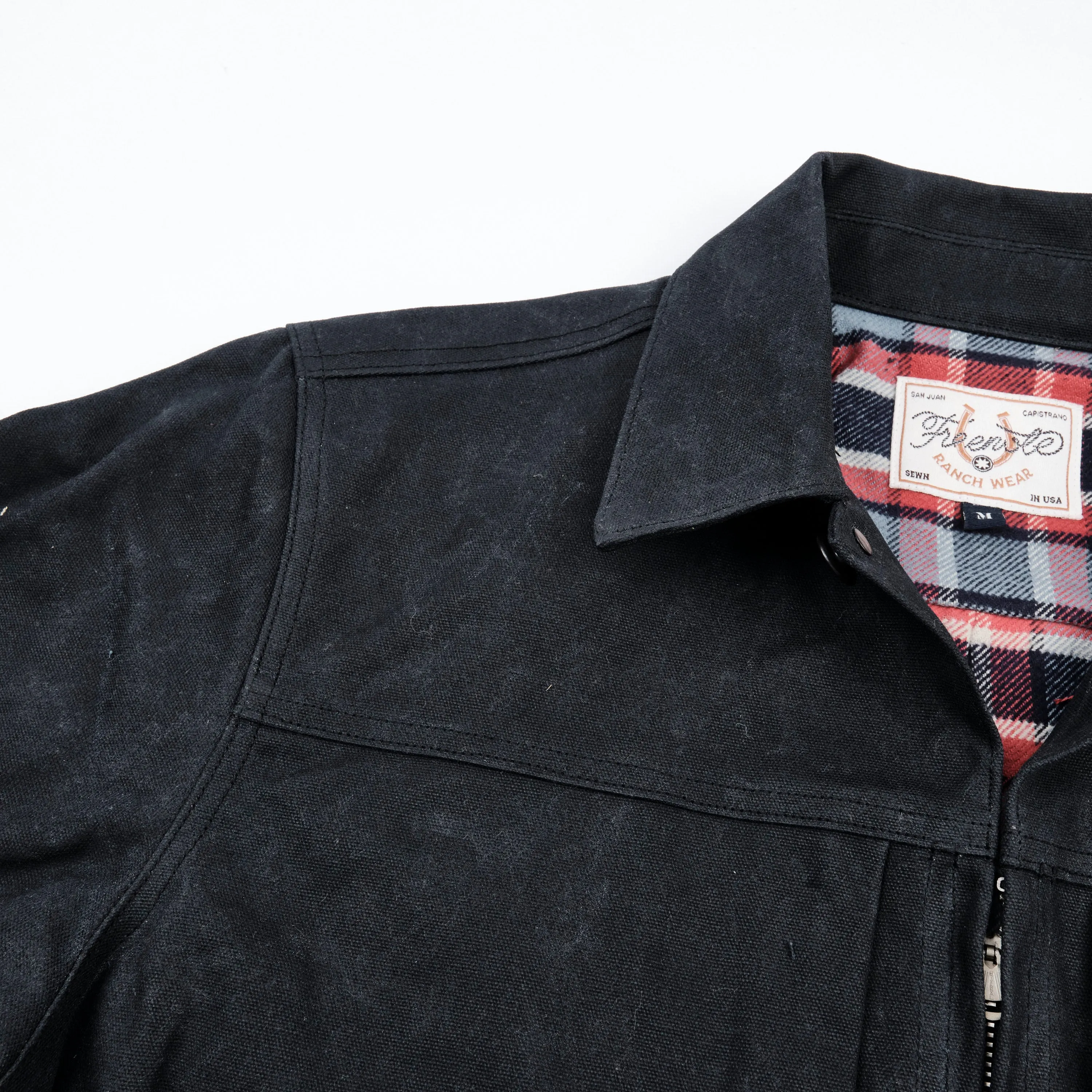Faro Black Heavy Waxed Canvas Blue Plaid sold by Freenote Cloth product image thumbnail 5