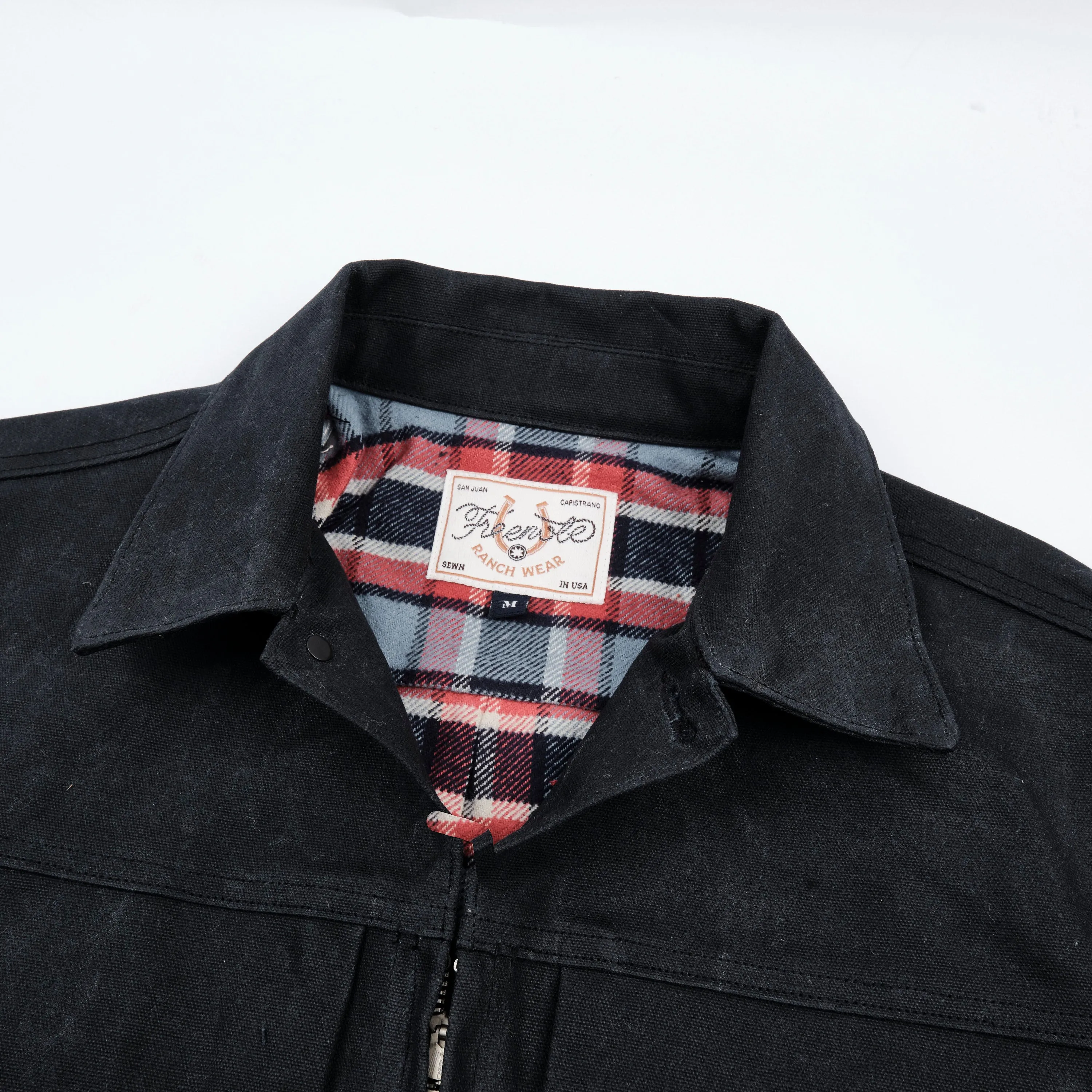 Faro Black Heavy Waxed Canvas Blue Plaid sold by Freenote Cloth product image thumbnail 2