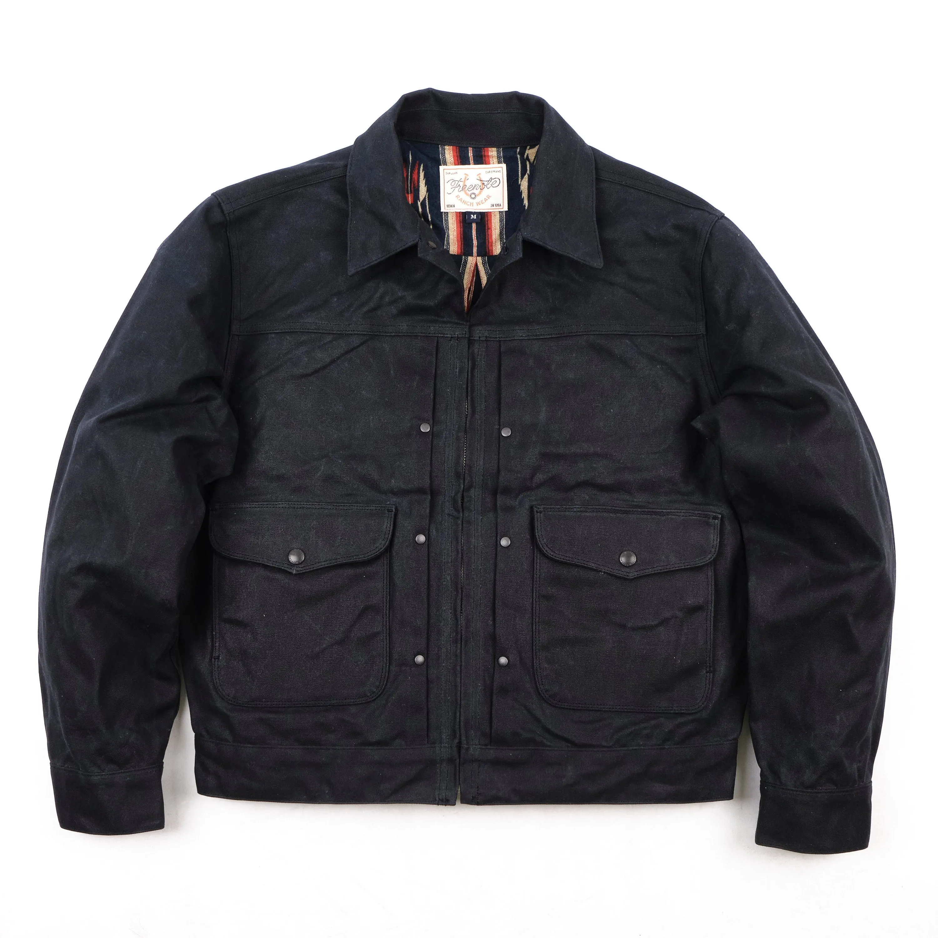 Faro Black Heavy Waxed Canvas Navy Southwest sold by Freenote Cloth