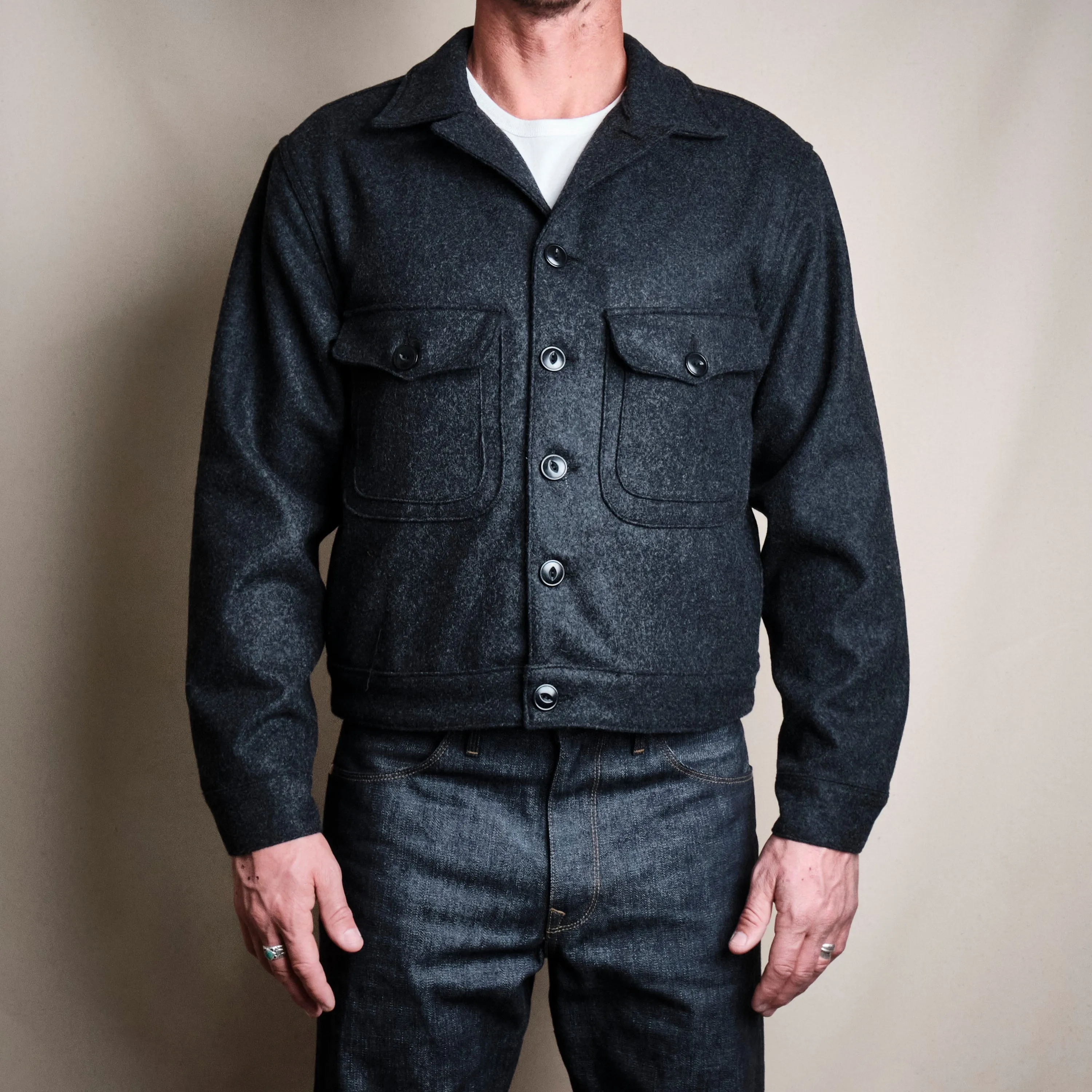 Grafton Jacket Black Wool sold by Freenote Cloth product image thumbnail 2