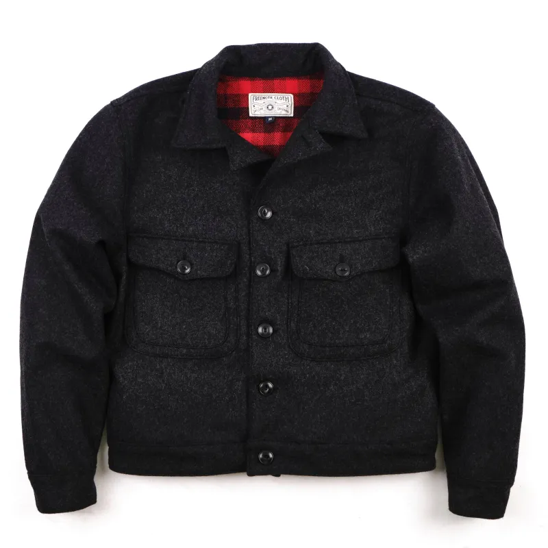 Grafton Jacket Black Wool sold by Freenote Cloth