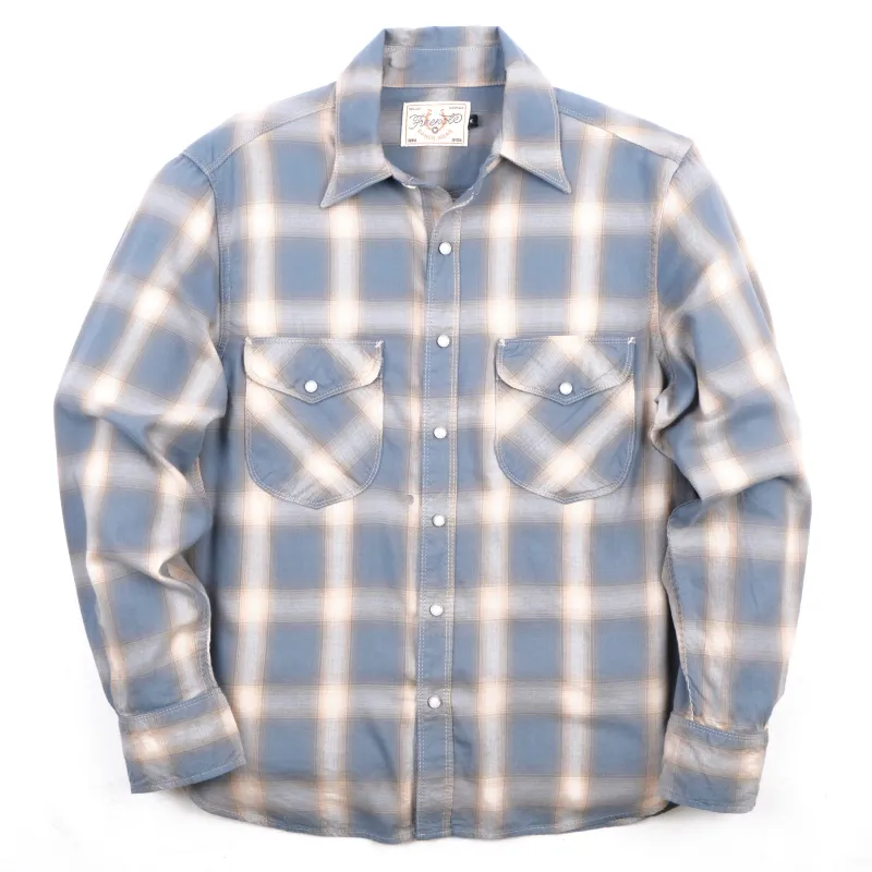 Bodie Clear Blue Plaid made by Freenote Cloth