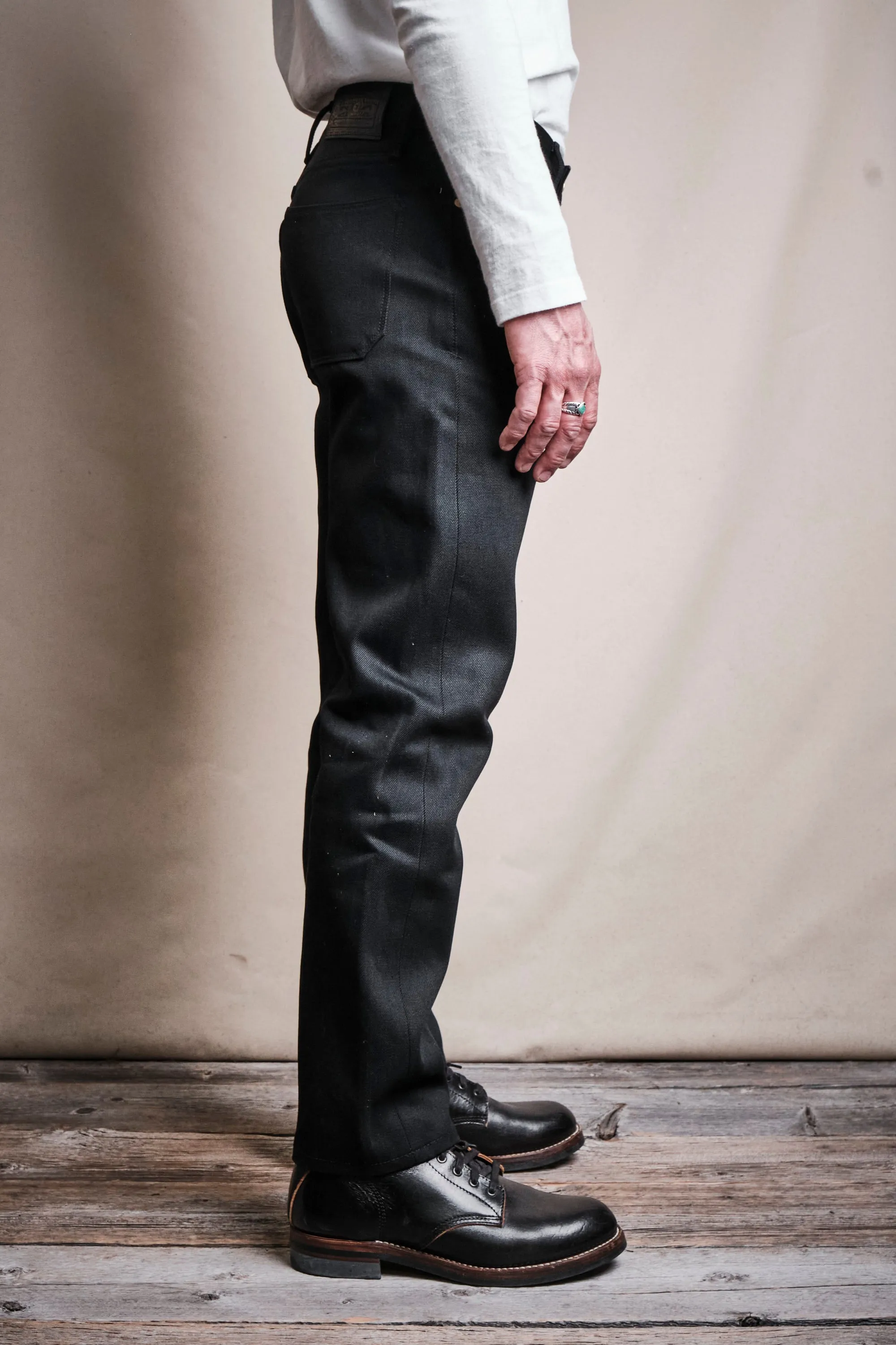 Portola Classic Taper 15.75 Ounce Black Denim sold by Freenote Cloth product image thumbnail 4