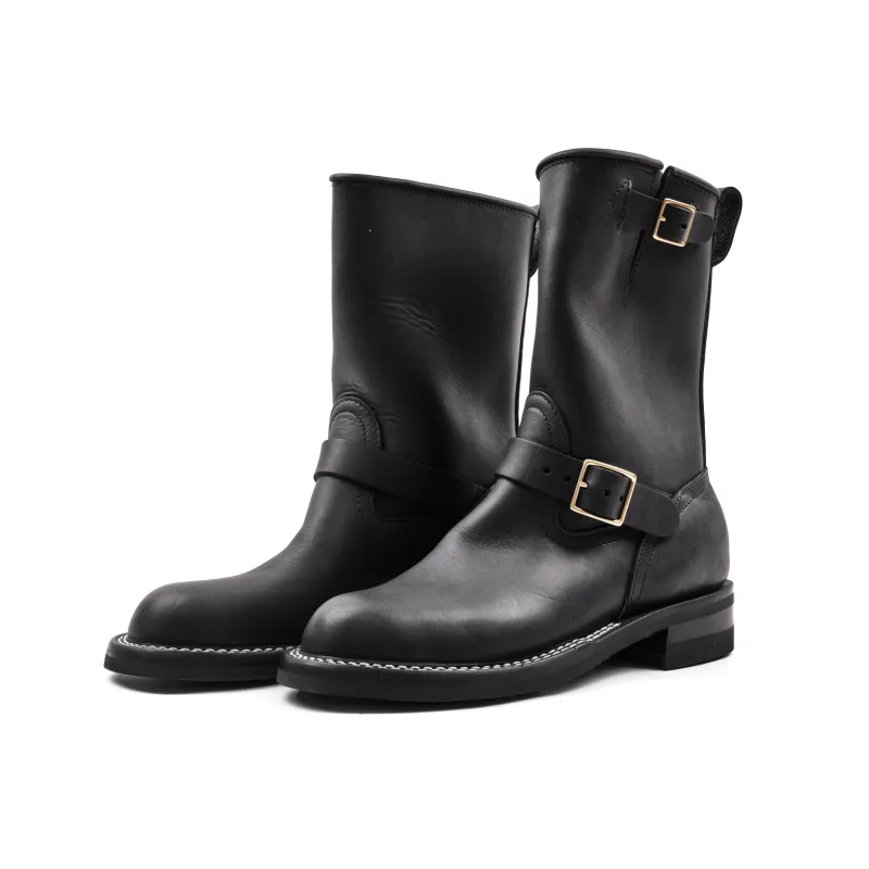 NICKS BOOTS - THE BRAKEMAN ENGINEER - HORWEEN SPOKANE BLACK sold by Freenote Cloth