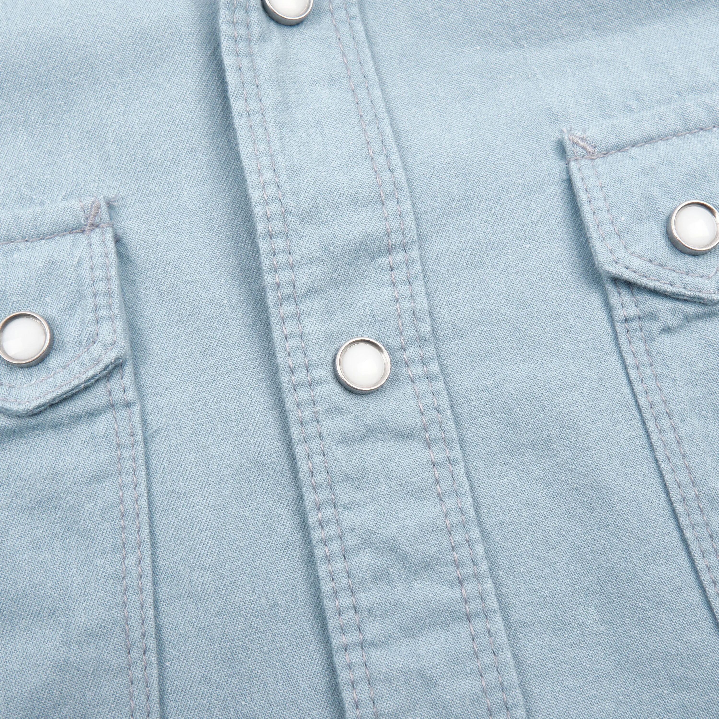 Modern Western S/S Clear Blue Chambray sold by Freenote Cloth product image thumbnail 5