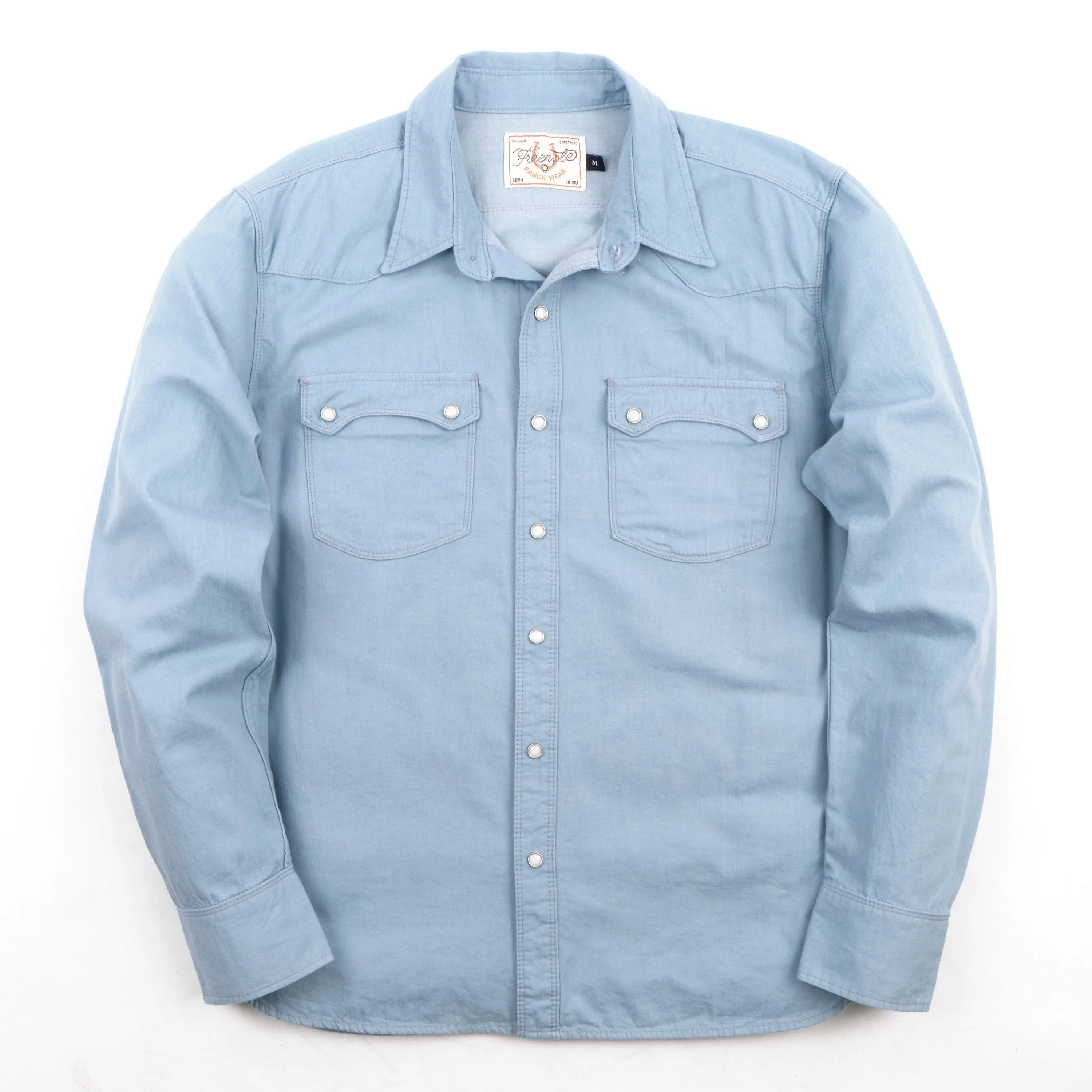 Modern Western Clear Blue Chambray sold by Freenote Cloth