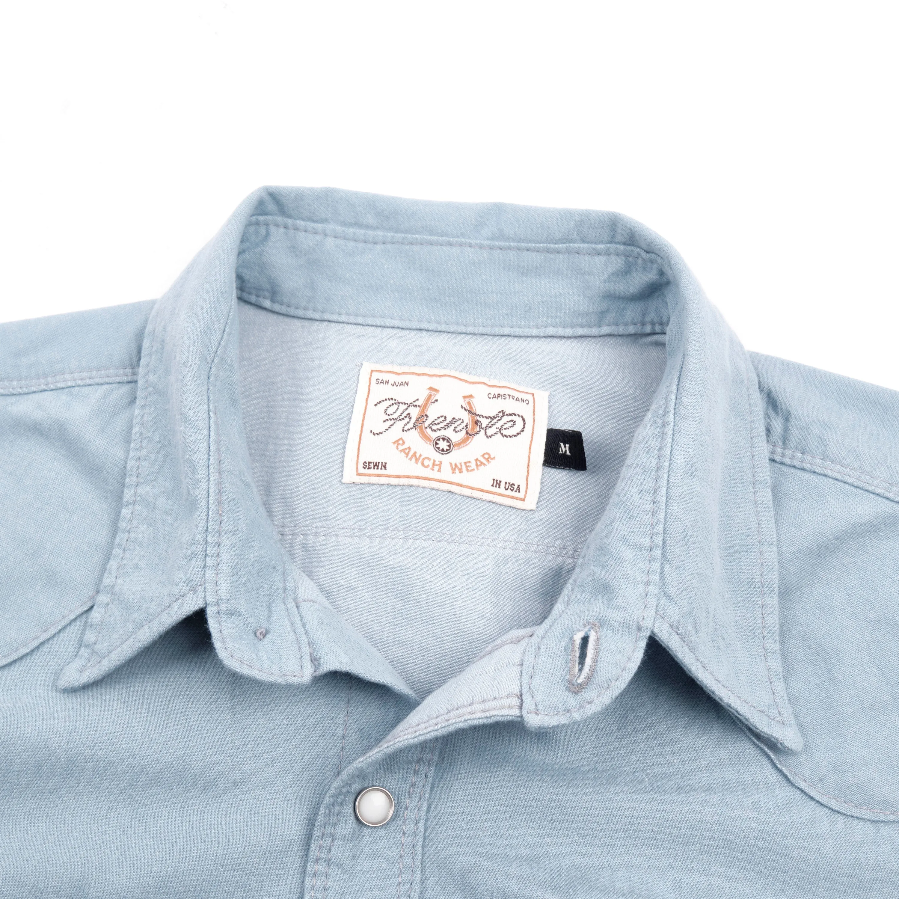Modern Western Clear Blue Chambray sold by Freenote Cloth product image thumbnail 3