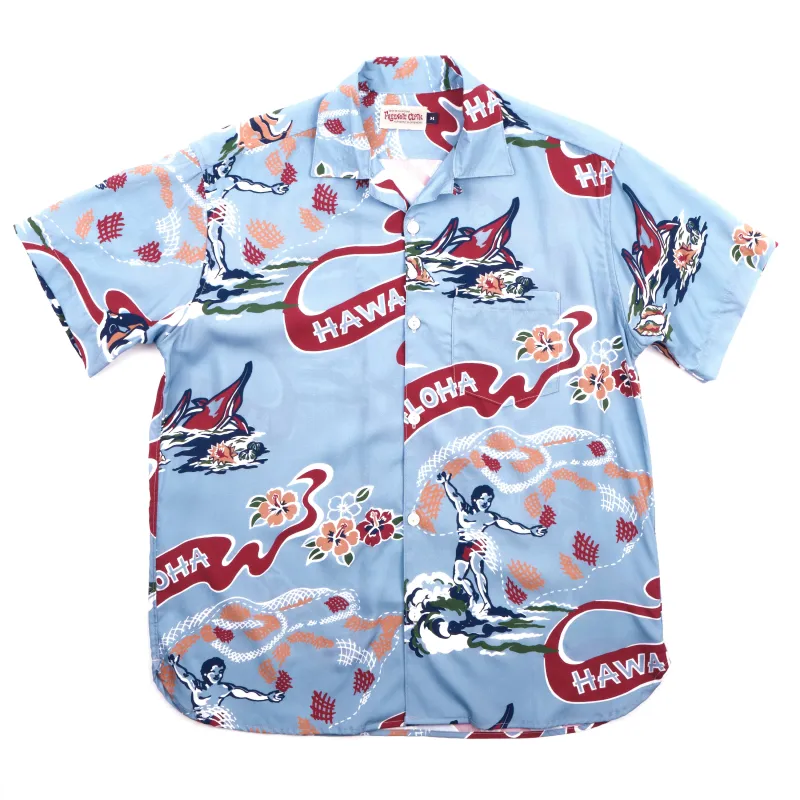 Hawaiian Clear Blue Aloha made by Freenote Cloth