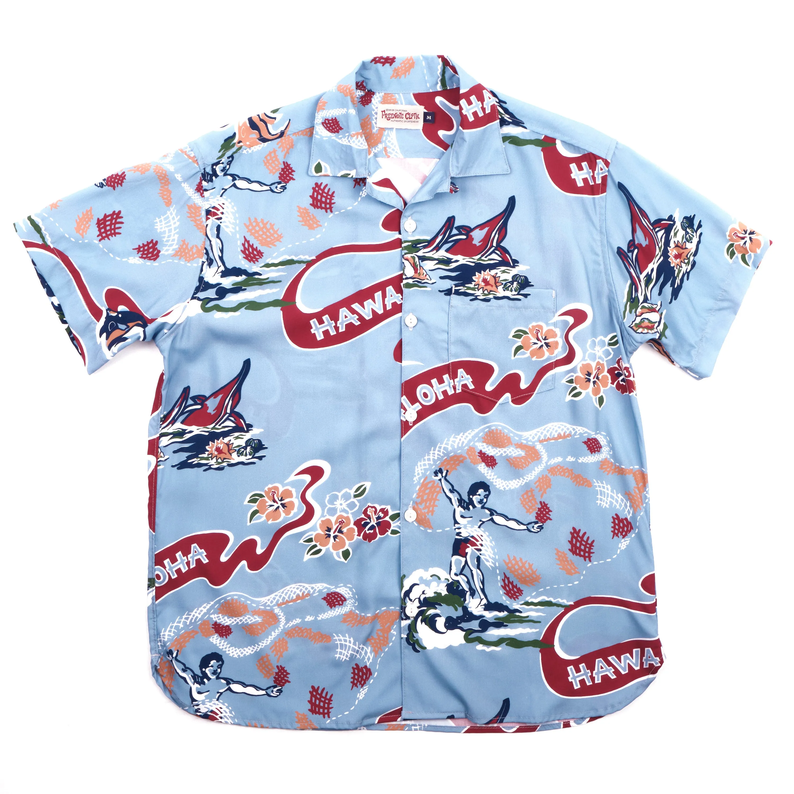 Hawaiian Clear Blue Aloha sold by Freenote Cloth