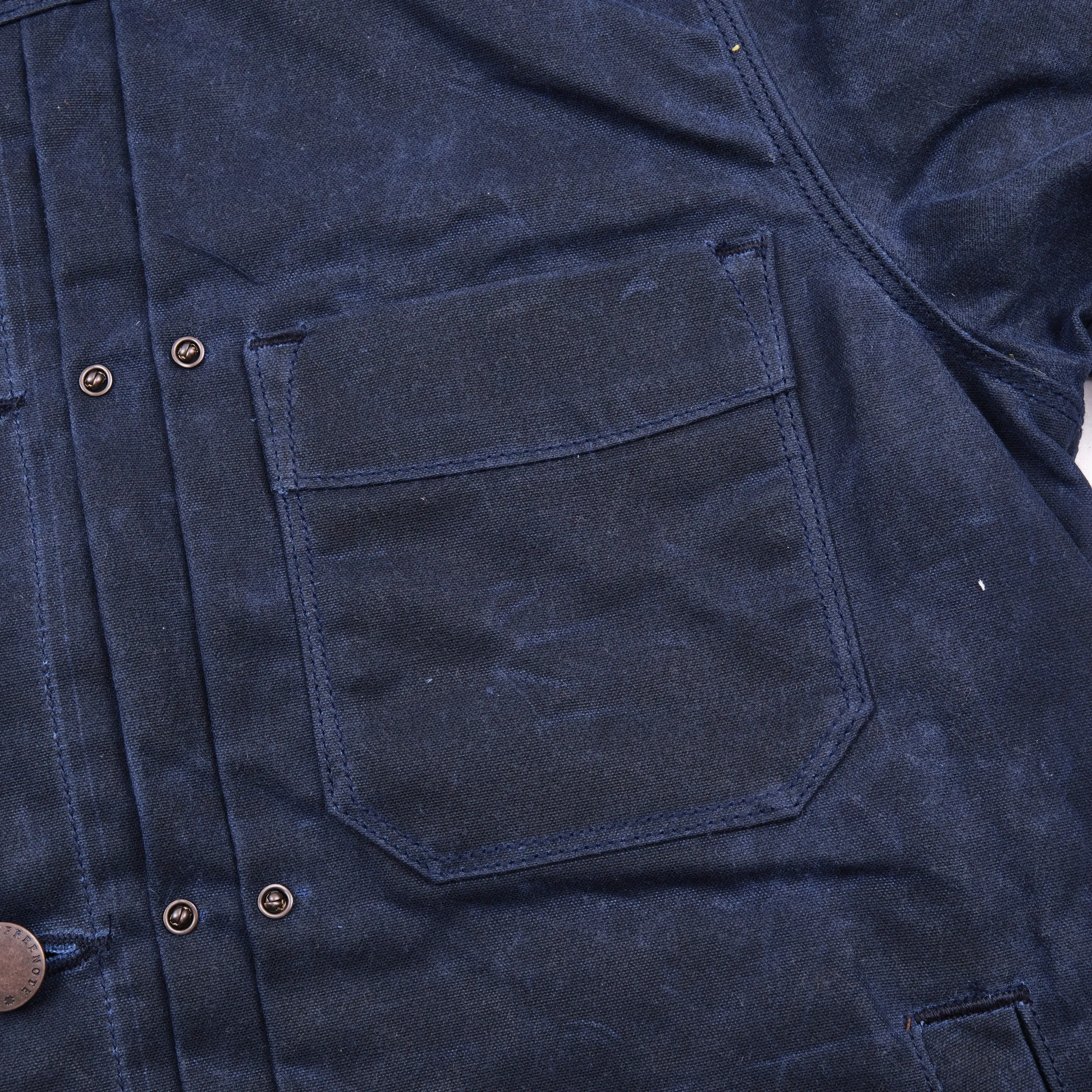 Riders Jacket Waxed Canvas Navy Purple Interior sold by Freenote Cloth product image thumbnail 4